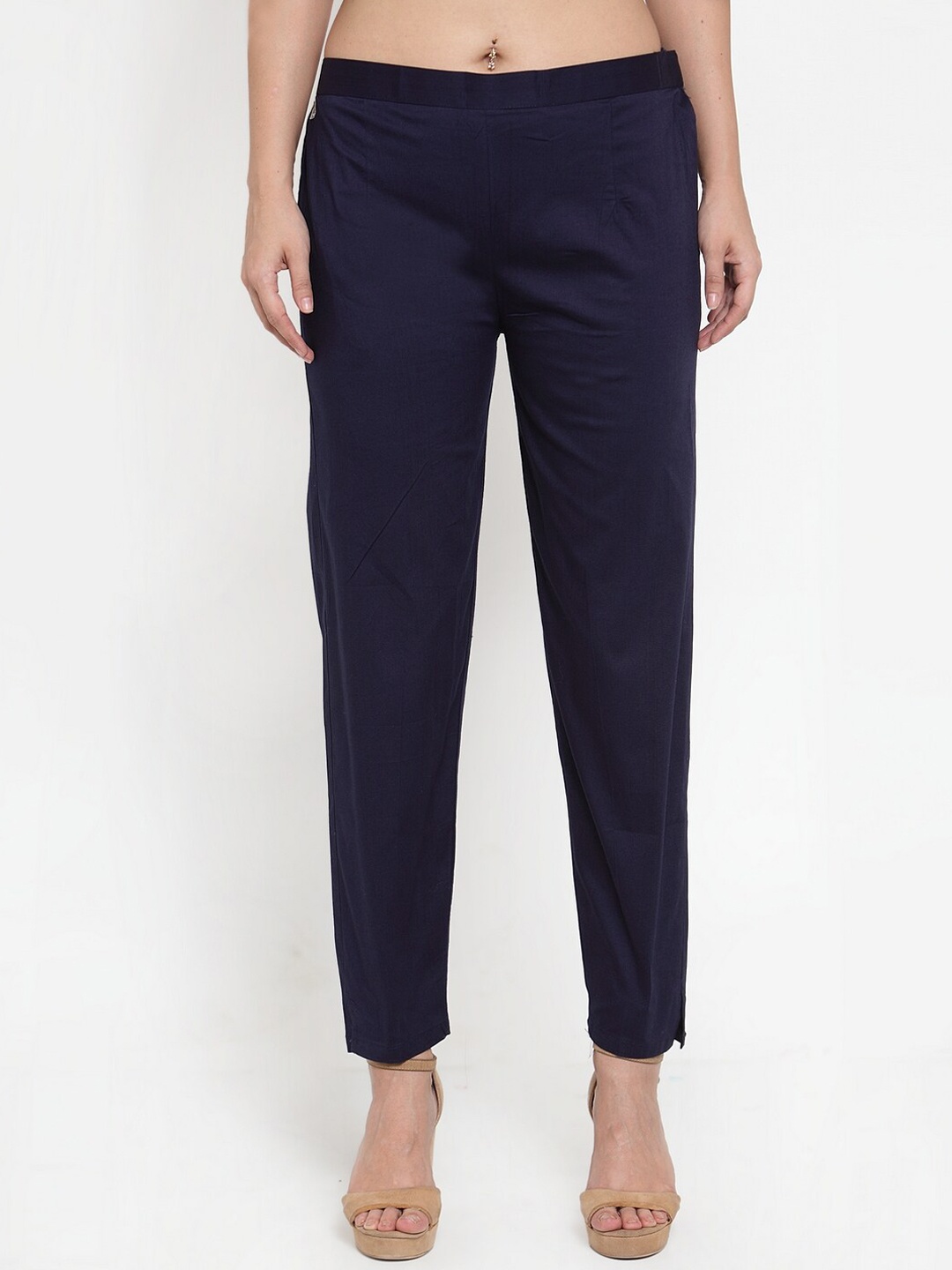 

Clora Creation Women Navy Blue Smart Easy Wash Trousers
