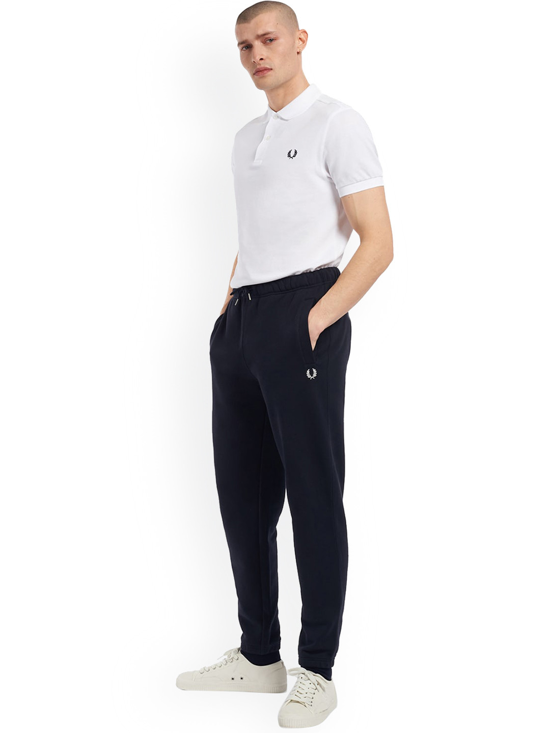 

Fred Perry Men Navy Blue Solid Track Pants