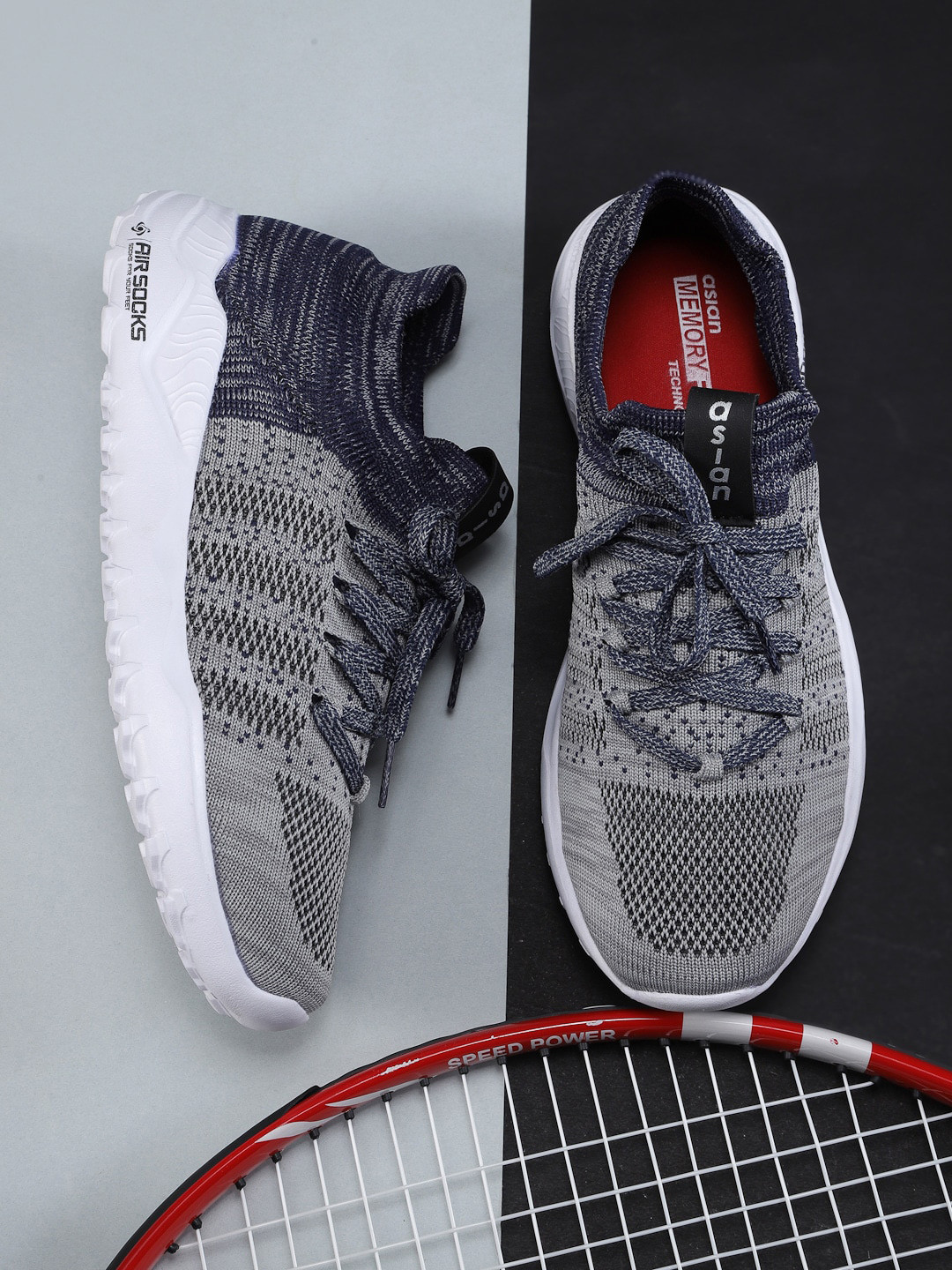 

ASIAN Men Airsocks-12 Woven Design Walking Shoes, Grey