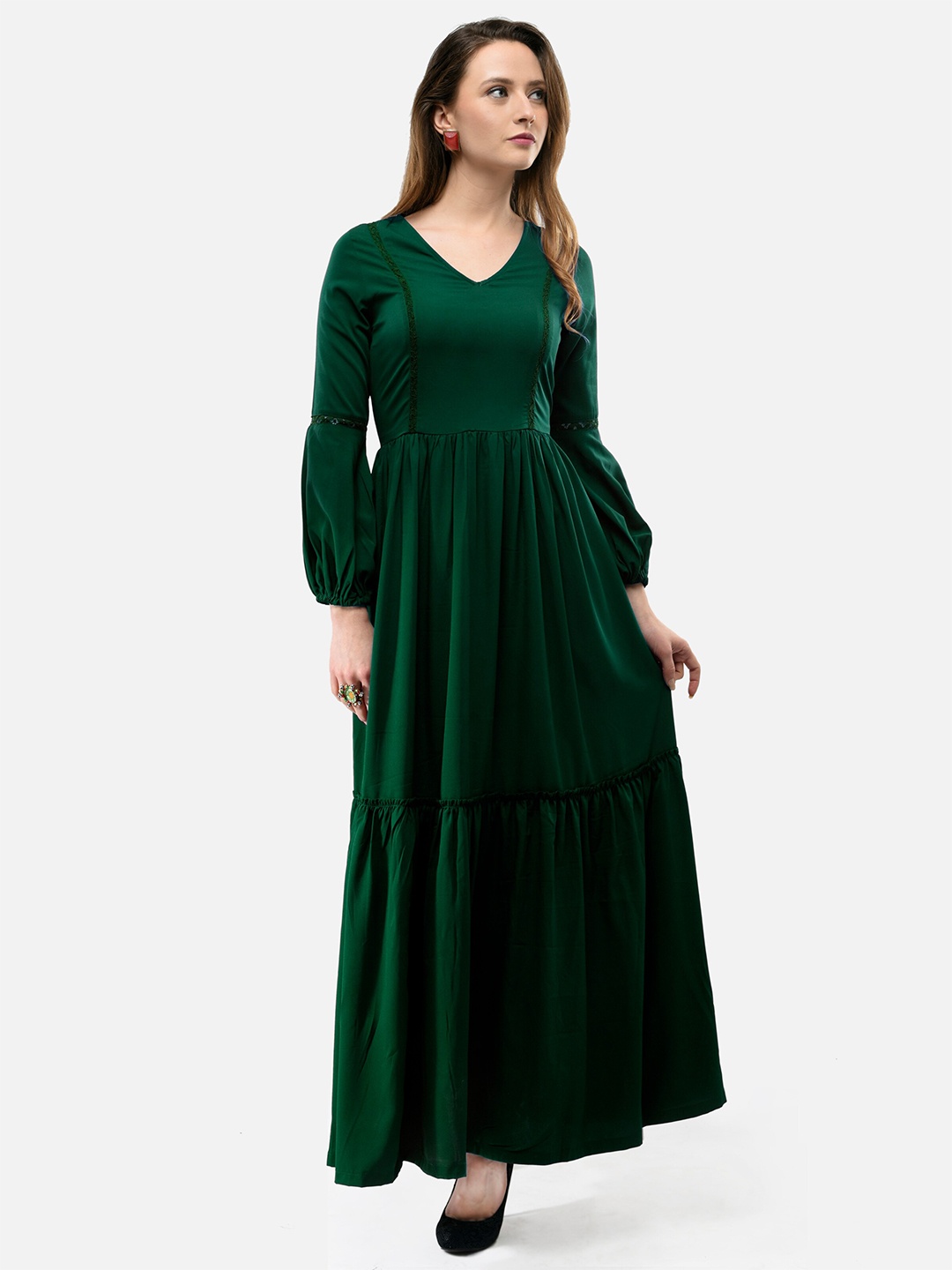 

V&M Teal Crepe Maxi Dress