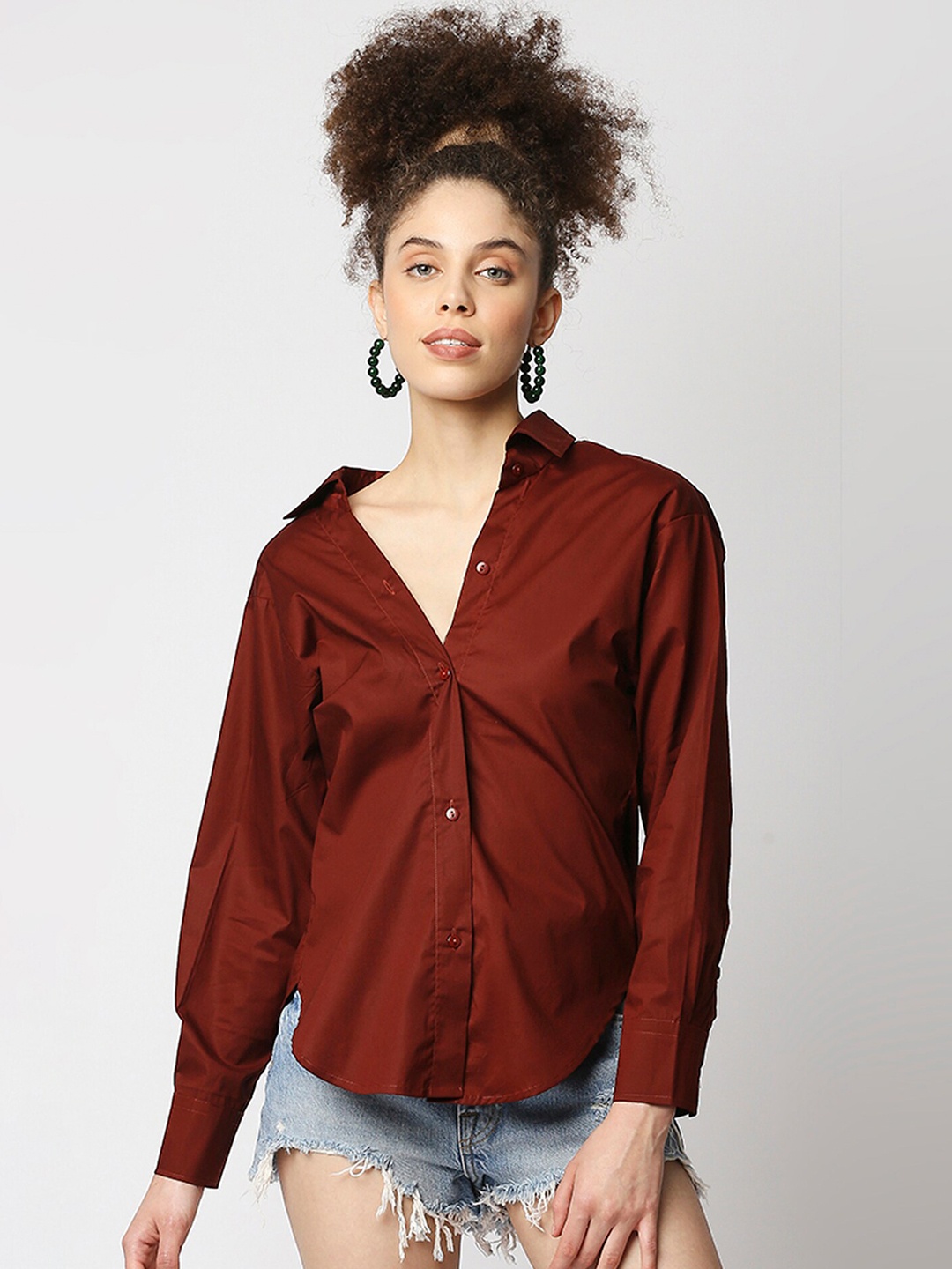 

Remanika Women Maroon Comfort Casual Shirt