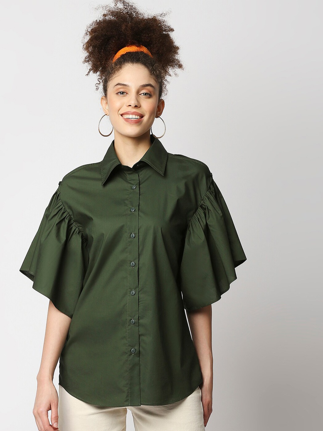 

Remanika Women Green Comfort Casual Shirt