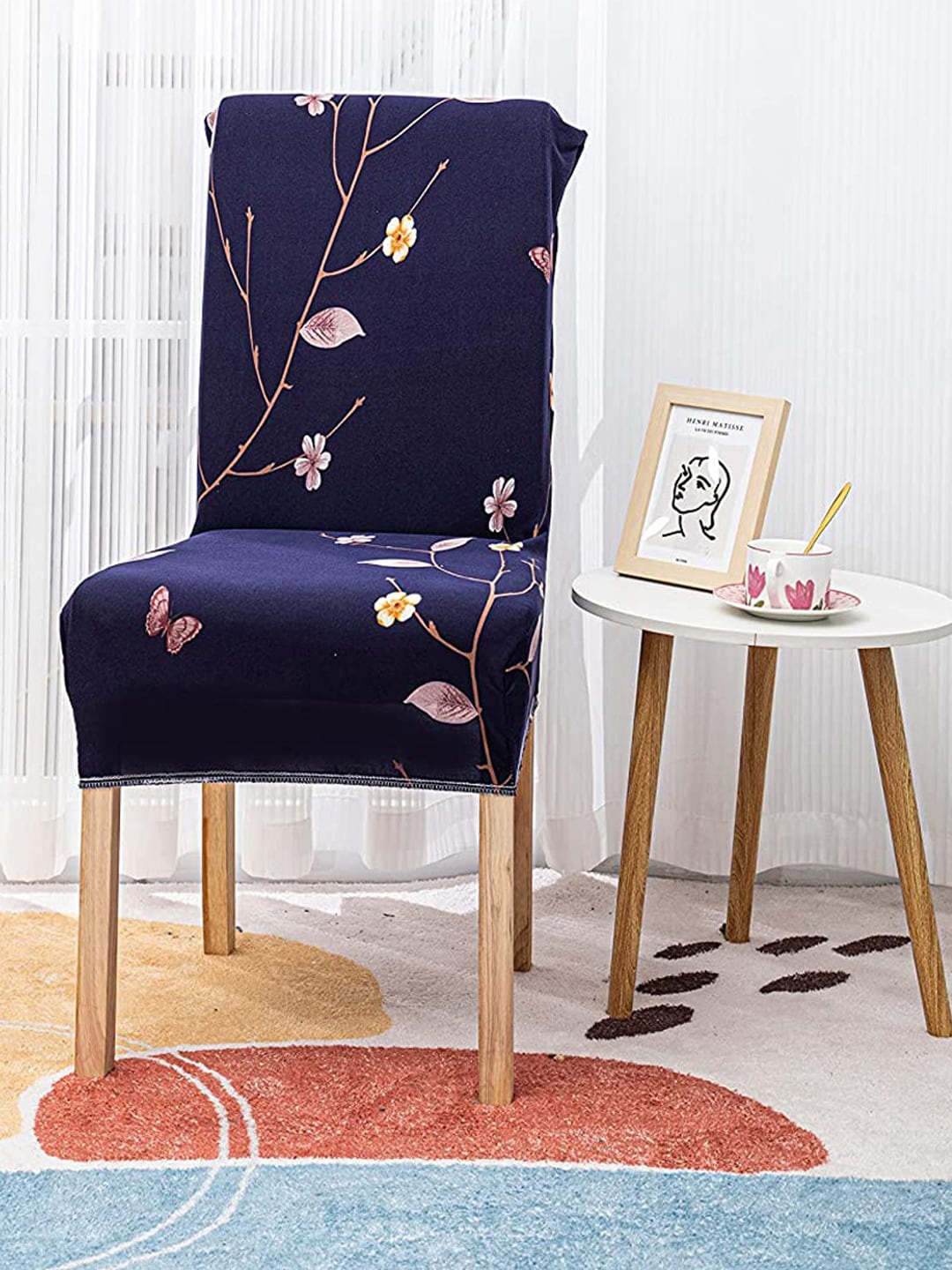 

HOUSE OF QUIRK Set Of 2 Blue Printed Chair Covers