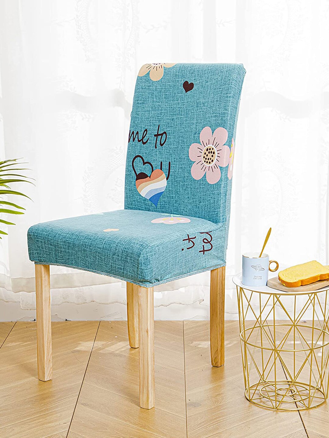 

HOUSE OF QUIRK Set Of 2 Blue Printed Chair Covers
