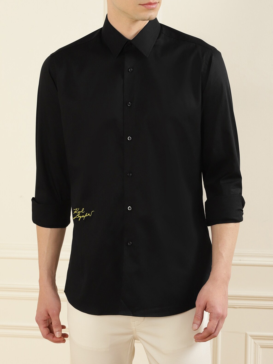 

Karl Lagerfeld Men Black Formal Shirt