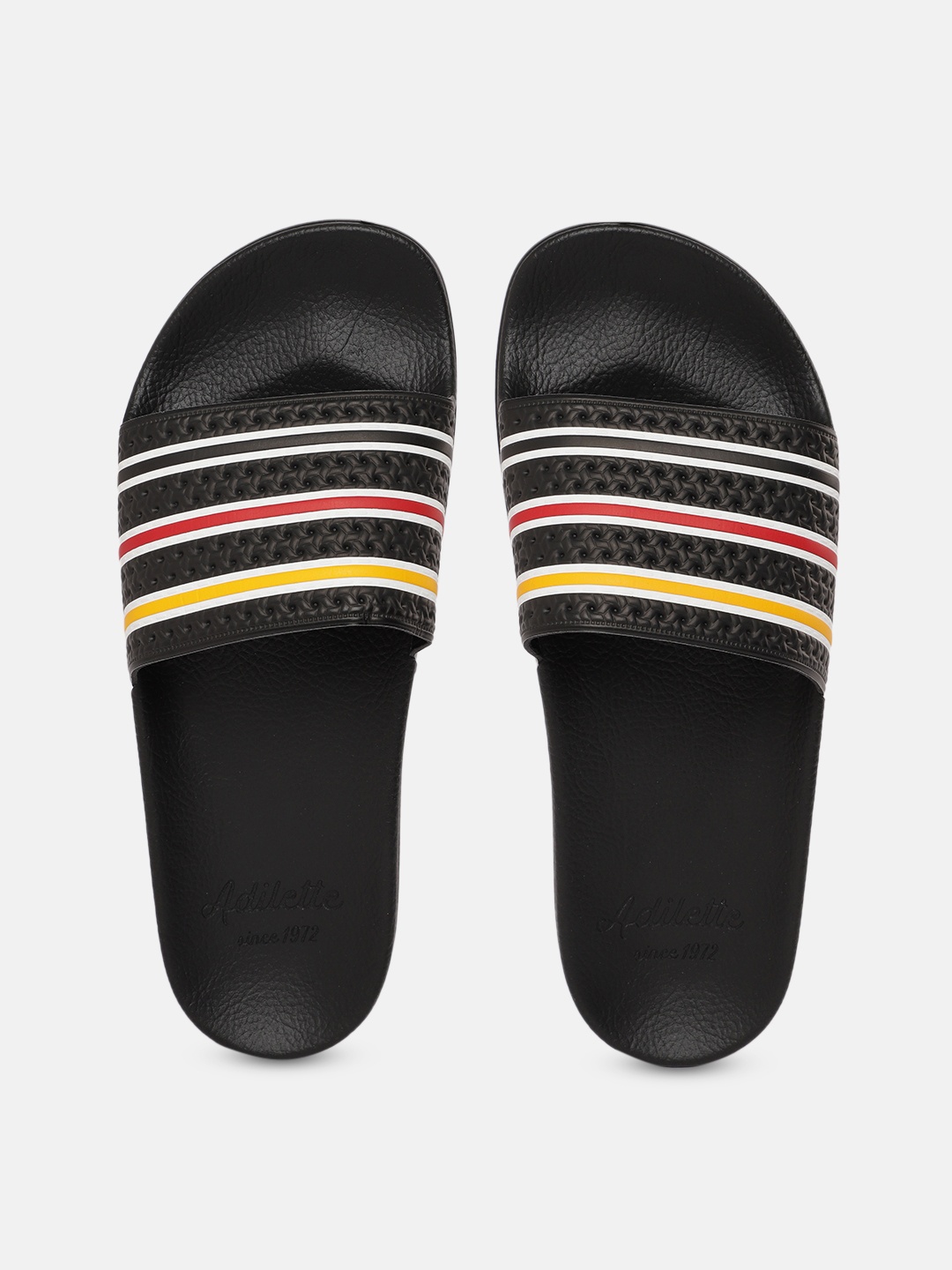 

ADIDAS Originals Men Striped Adilette Sliders, Black