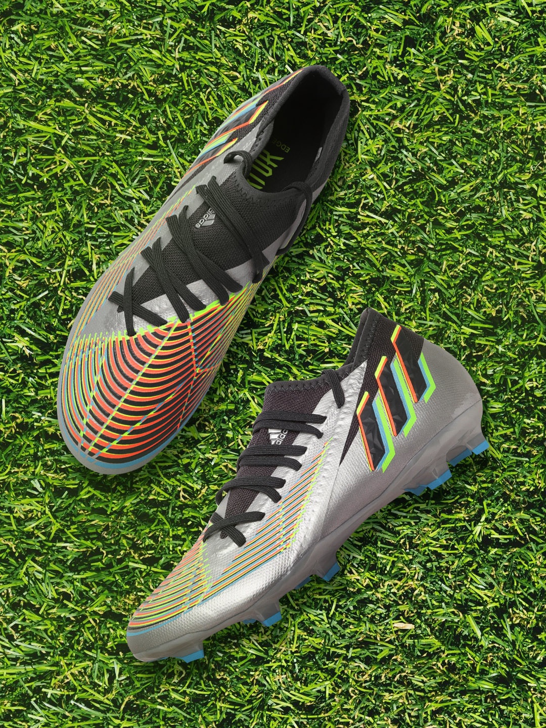 

ADIDAS Unisex Silver-Toned & Black Striped Predator Edge.3 FG Football Shoes