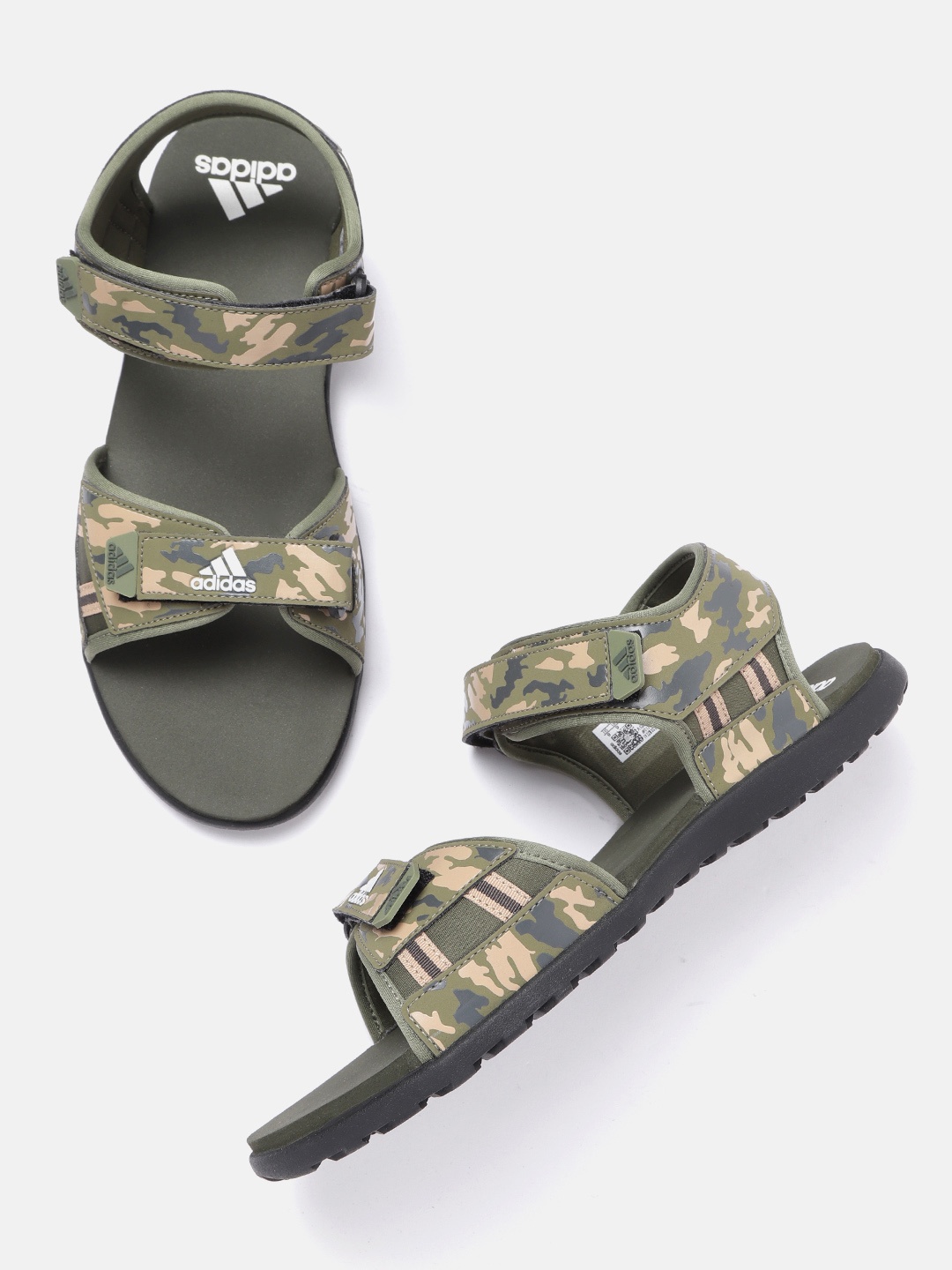 

ADIDAS Men Green Camouflage Print Traso Sports Sandals