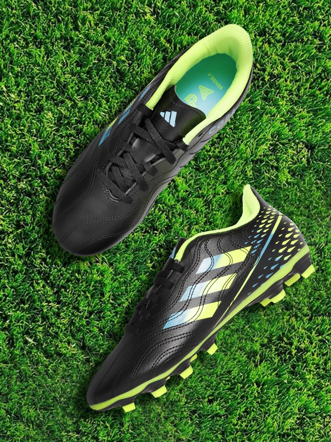 

ADIDAS Unisex Black & Neon Green Printed Copa Sense.4 FxG Football Shoes