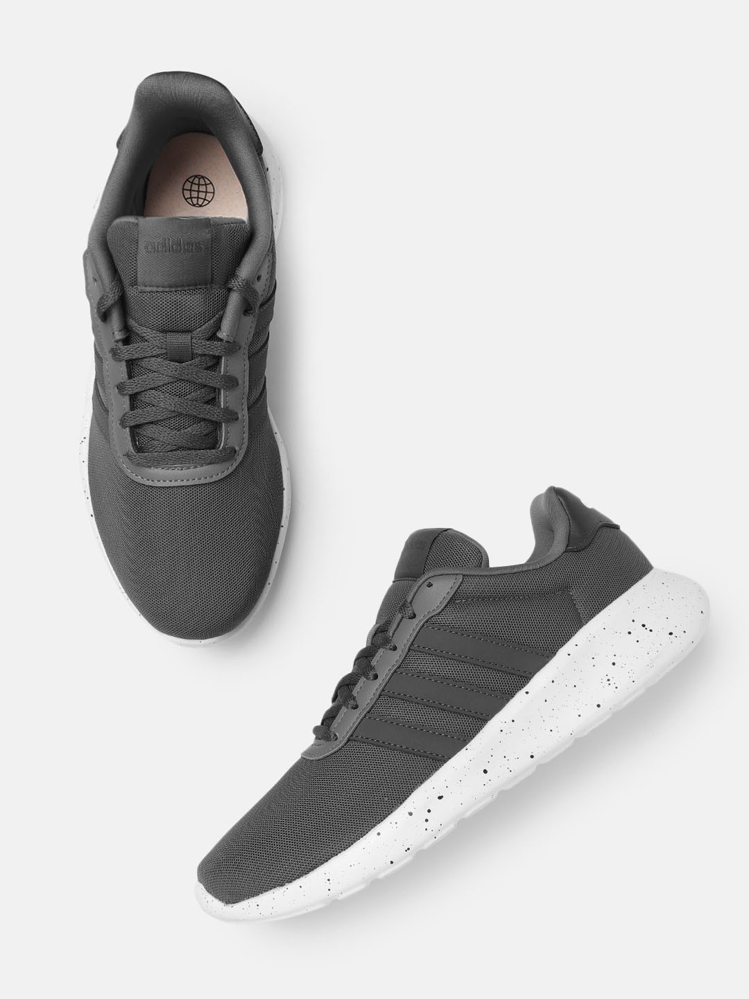 

ADIDAS Men Charcoal Grey Woven Design Lite Racer 3.0 Shoes