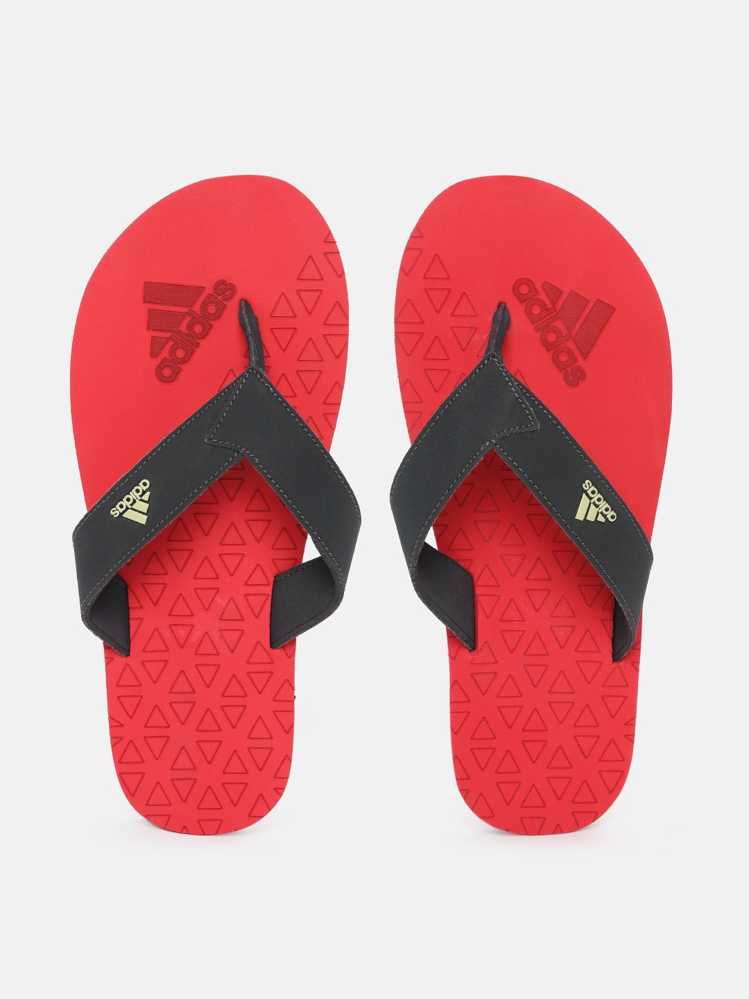 

ADIDAS Men Black & Red Brand Logo Detail Aviate Thong Flip-Flops