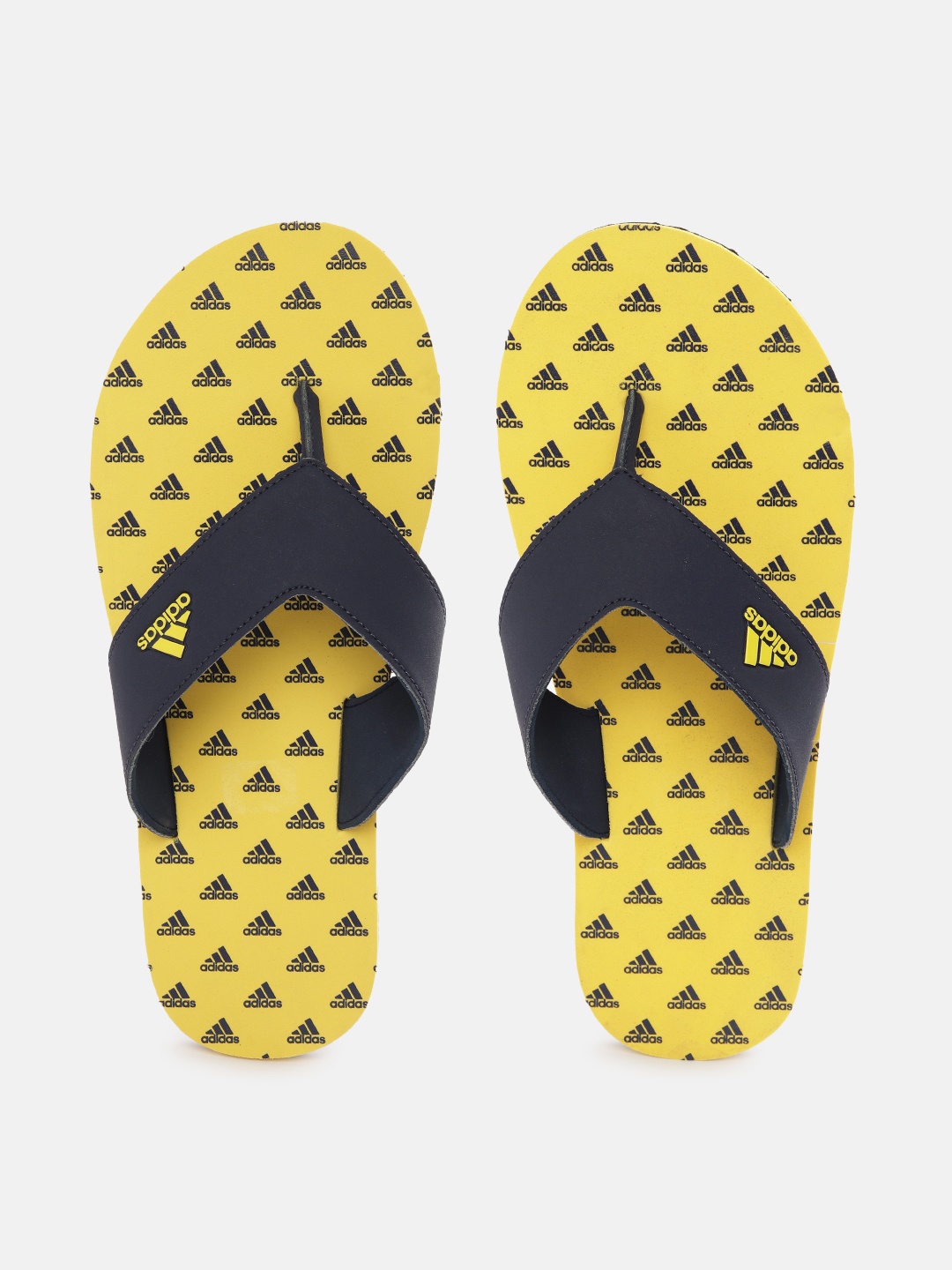 

ADIDAS Men Brand Logo Printed Thong Flip-Flops, Yellow