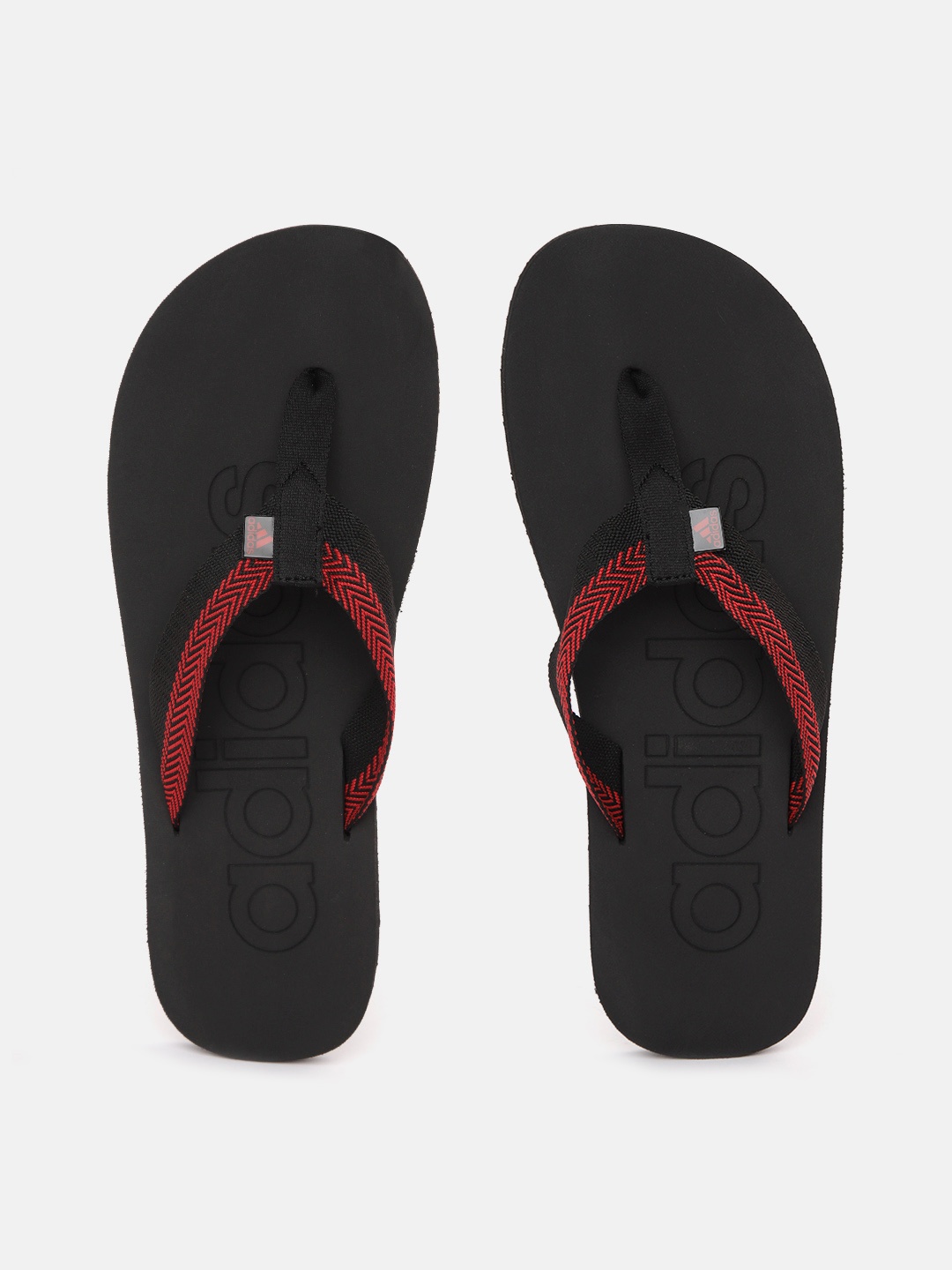 

ADIDAS Men Black & Red Woven Design Thong Flip-Flops