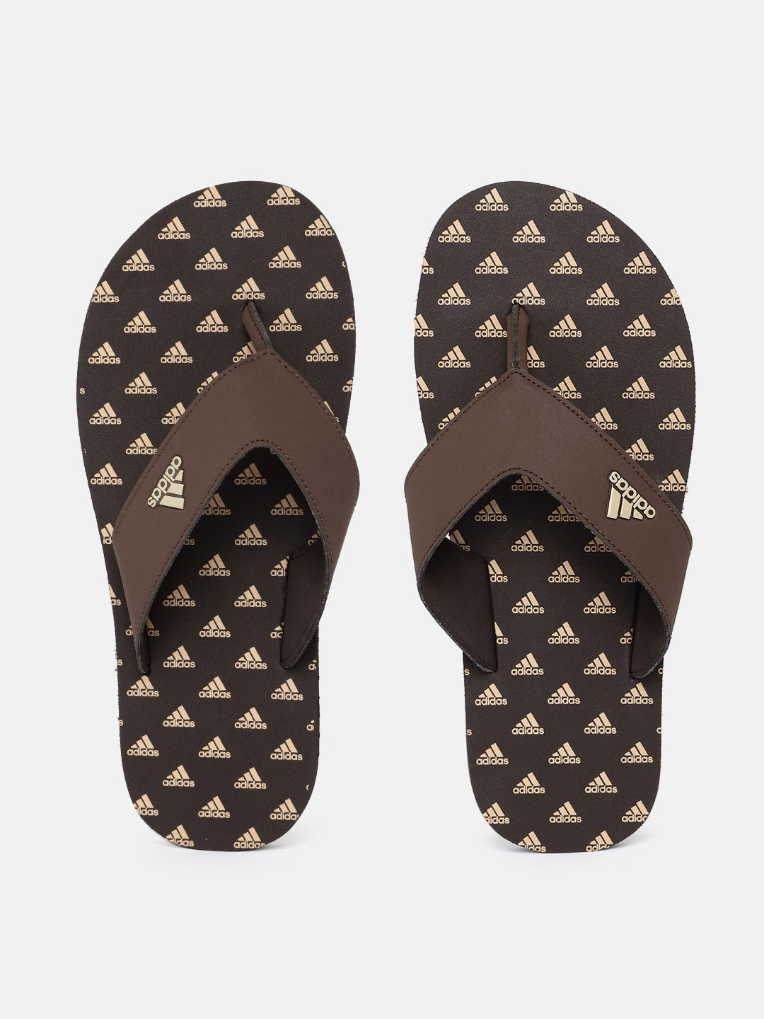 

ADIDAS Men Brown & Beige Brand Logo Print ADI Haute Thong Flip-Flops