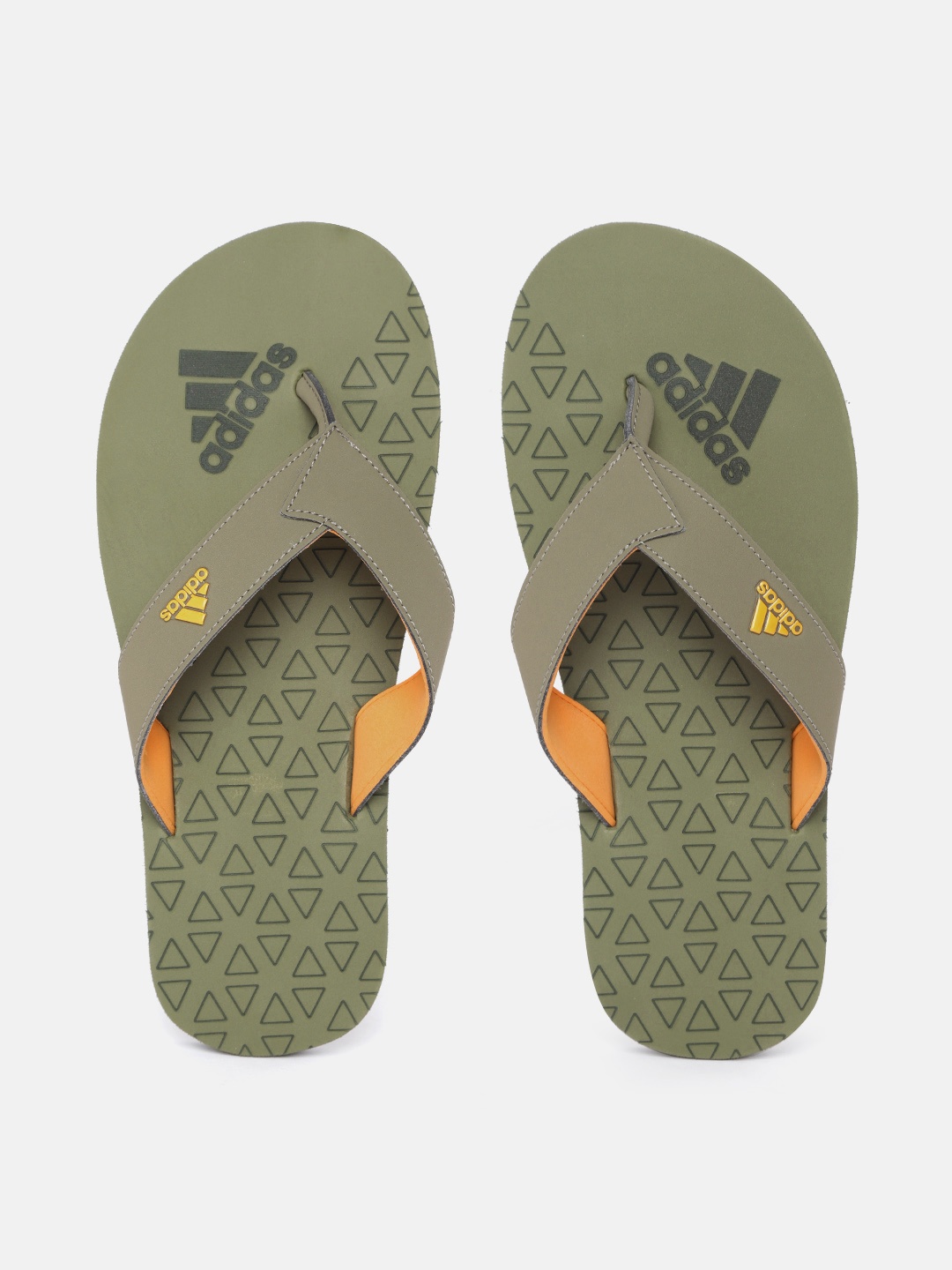 

ADIDAS Men Olive Green Textured Aviate Thong Flip-Flops