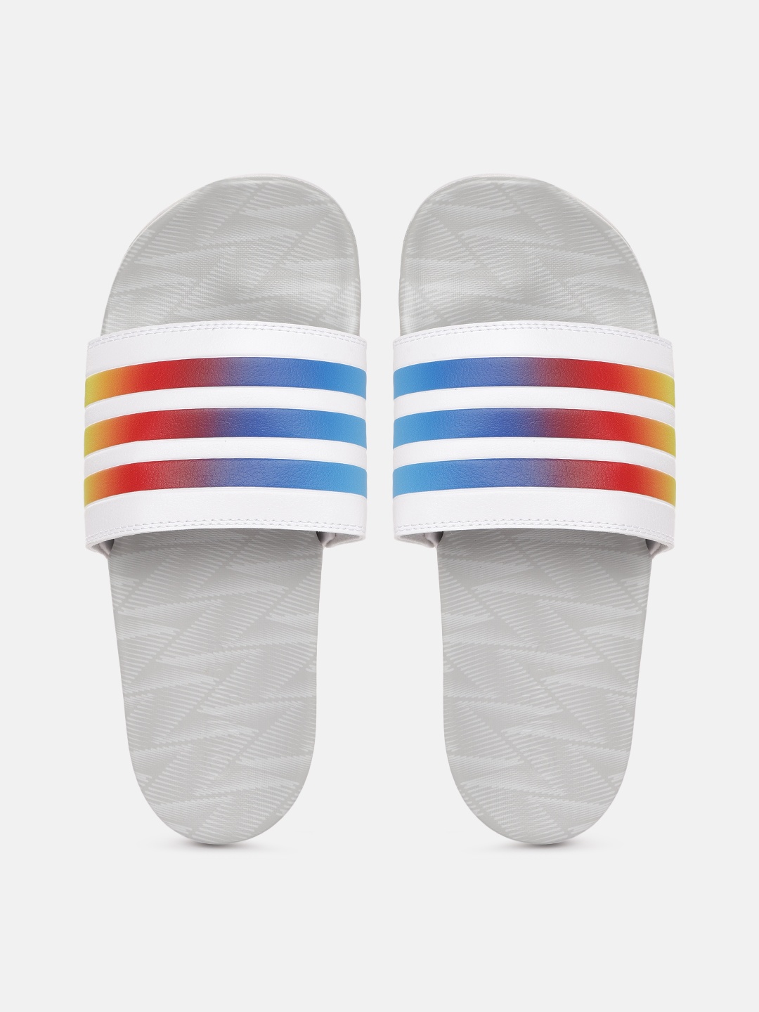 

ADIDAS Unisex White & Blue Striped Sliders