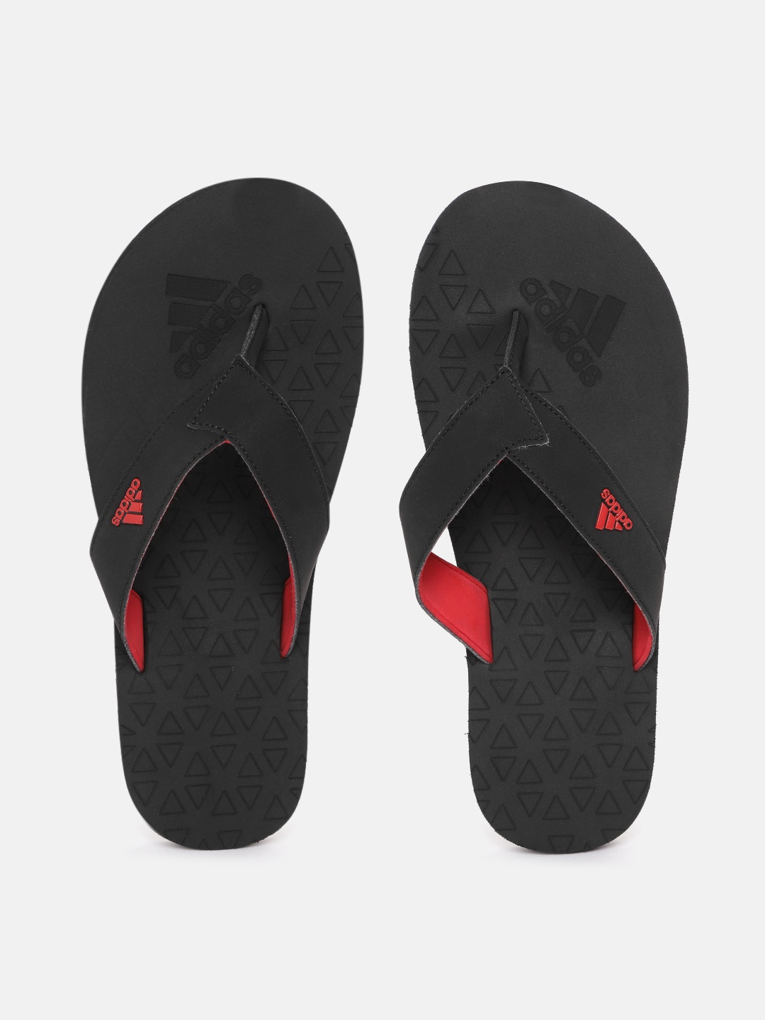 

ADIDAS Men Black Brand Logo Detail Aviate Thong Flip-Flops