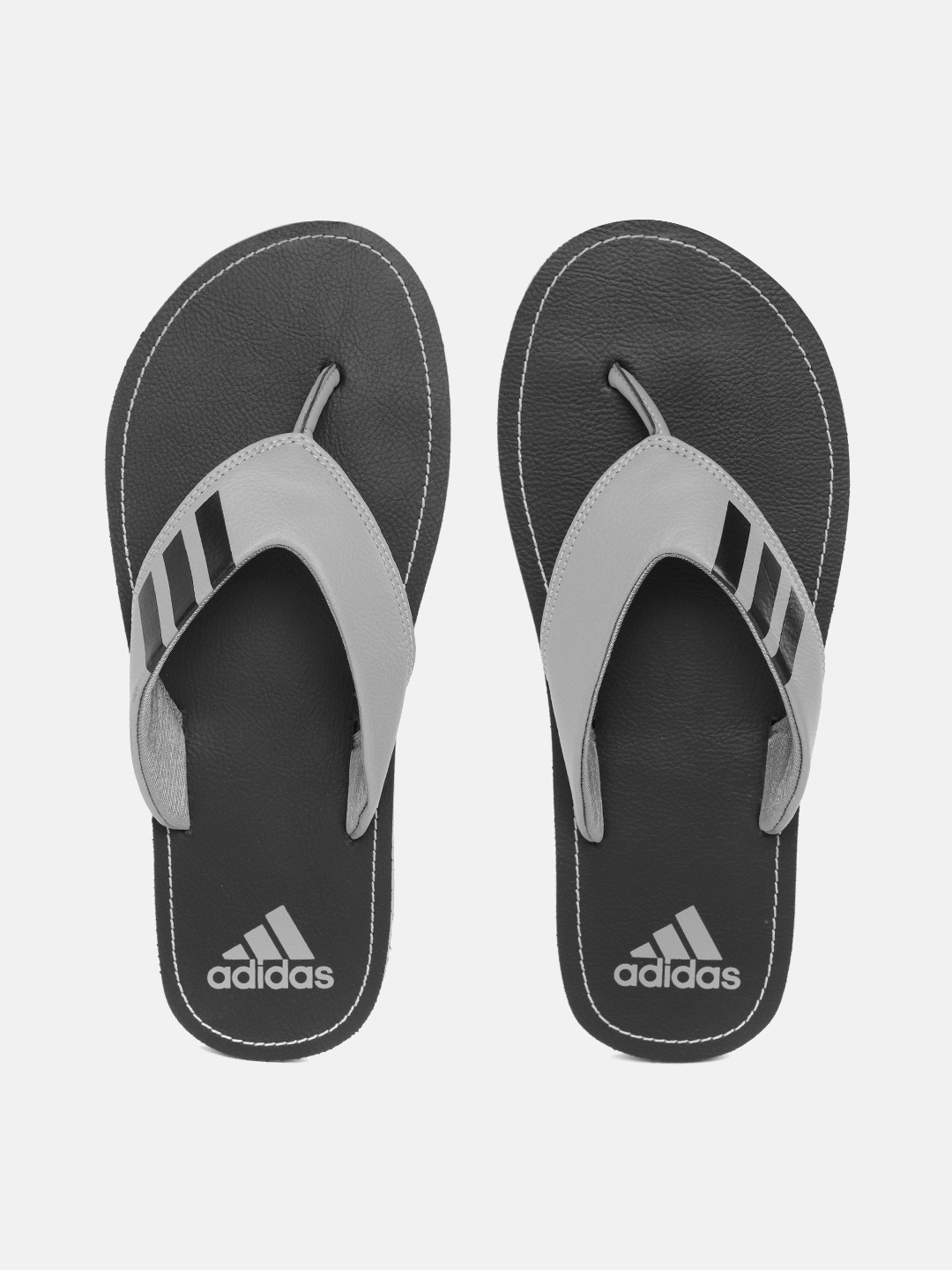 

ADIDAS Men Grey & Black Solid Thong Flip-Flops