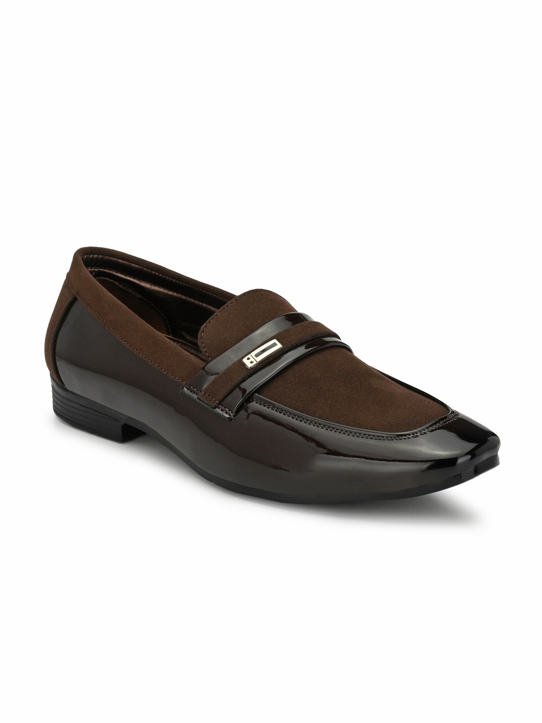 

Ferraiolo Men Brown & Black Textured Party Loafers