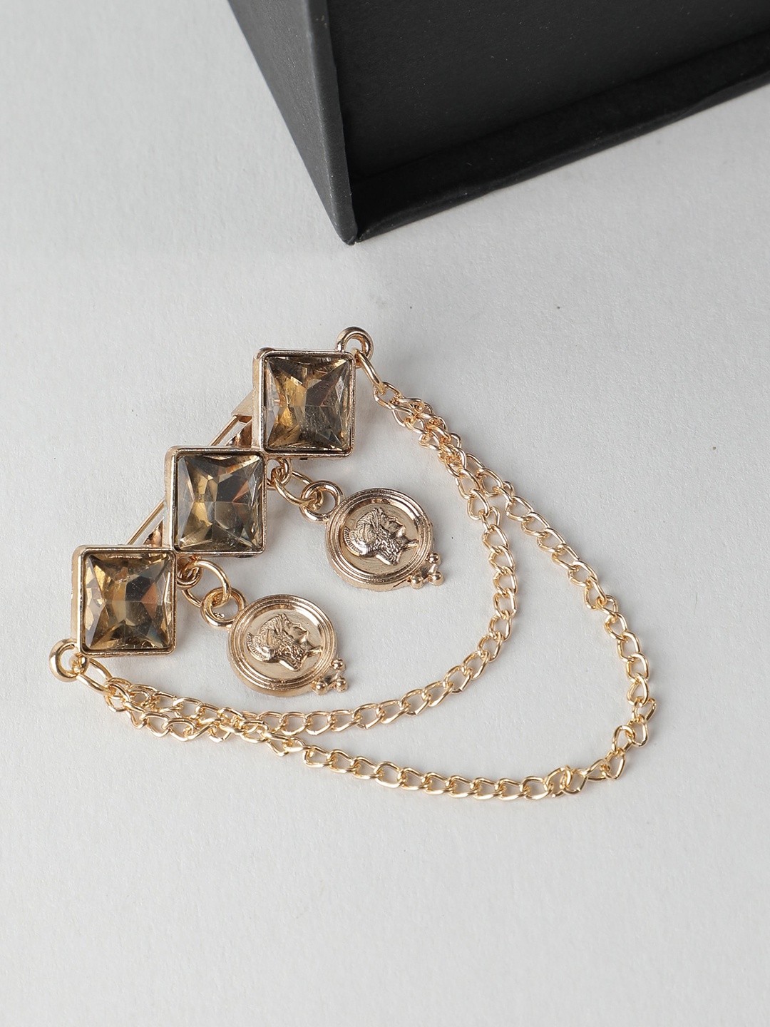 

Alvaro Castagnino Men Gold-Toned & Embellished Brooch