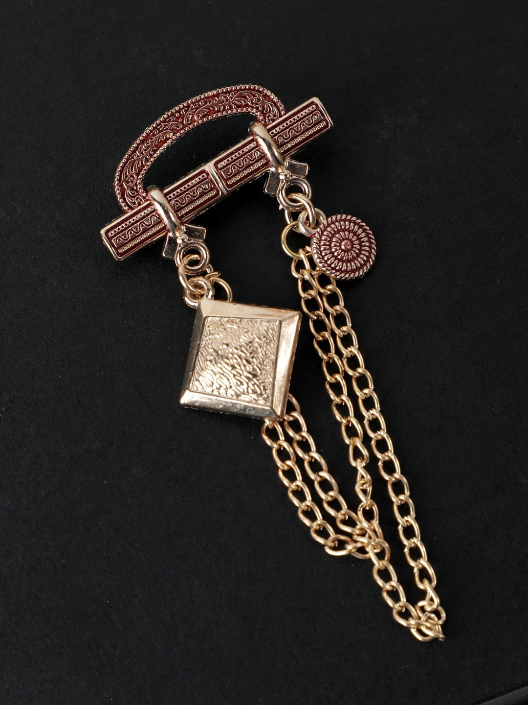 

Alvaro Castagnino Men Gold-Toned & Red Brooch