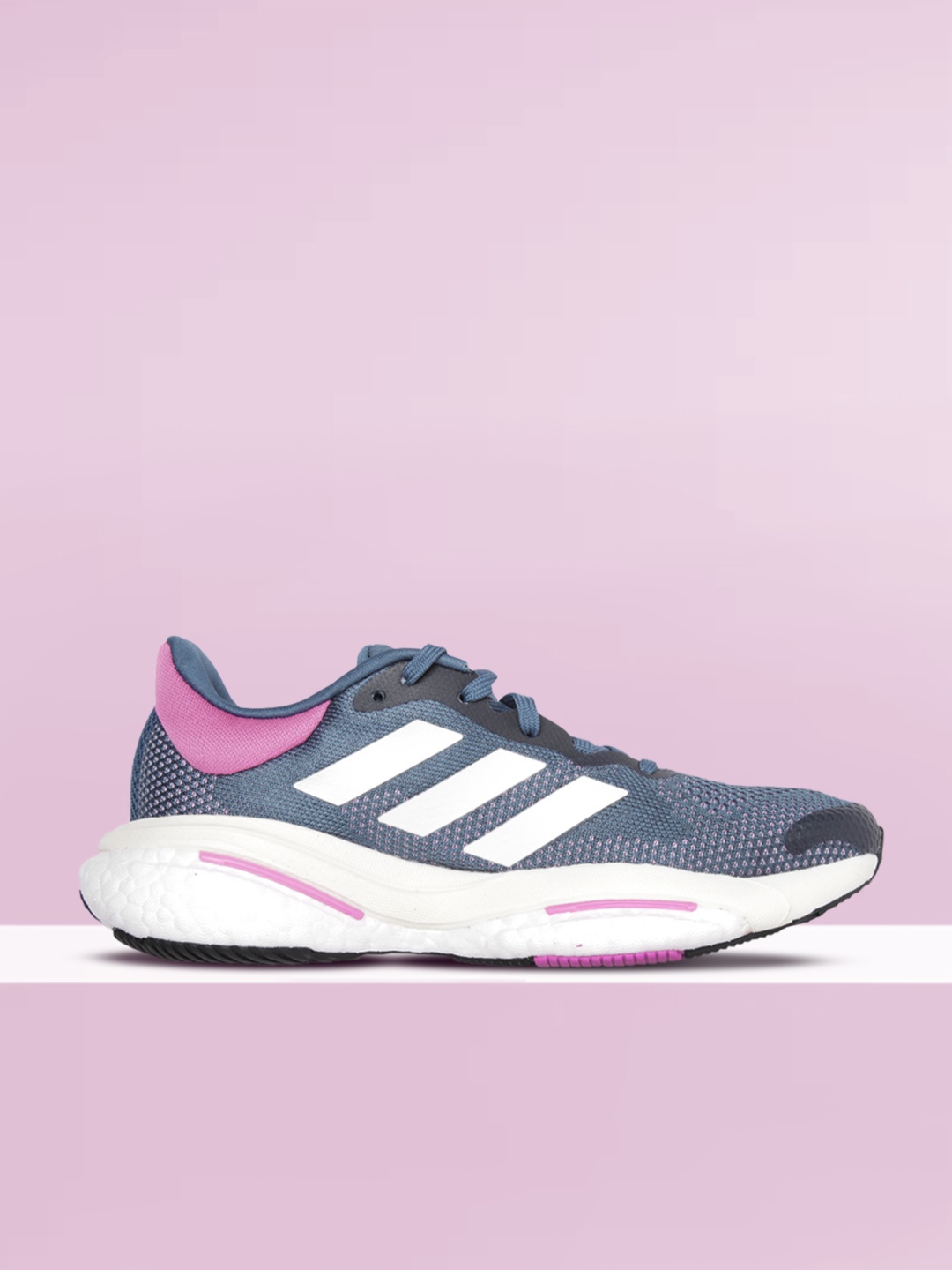 

ADIDAS Women Teal Blue & Pink Woven Design Solarglide 5 Running Shoes