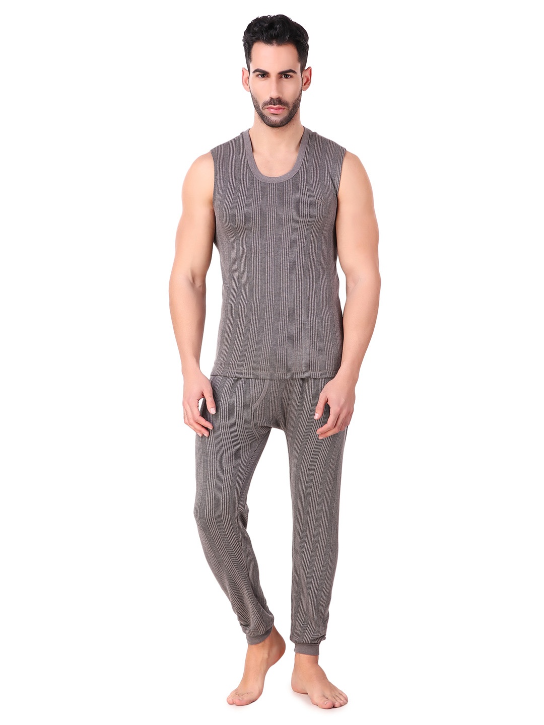 

HAP Men Striped Thermal Set, Grey