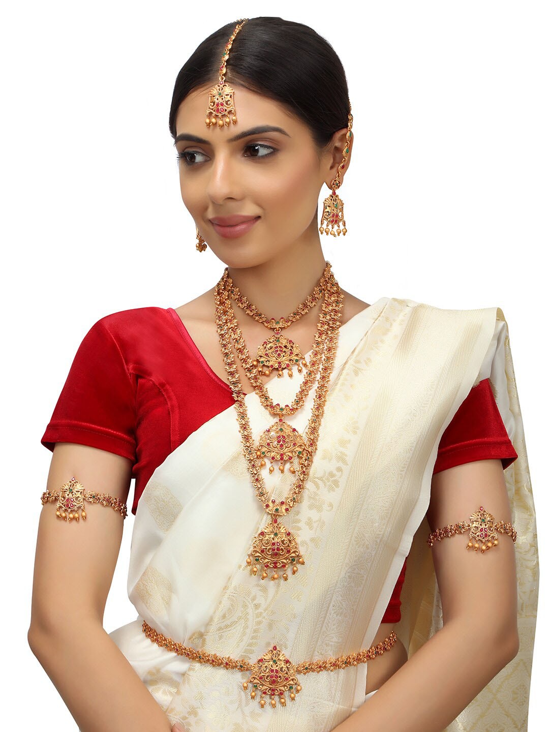 

AccessHer Set Of 18 Gold -Plated & Studded Jewellery Set