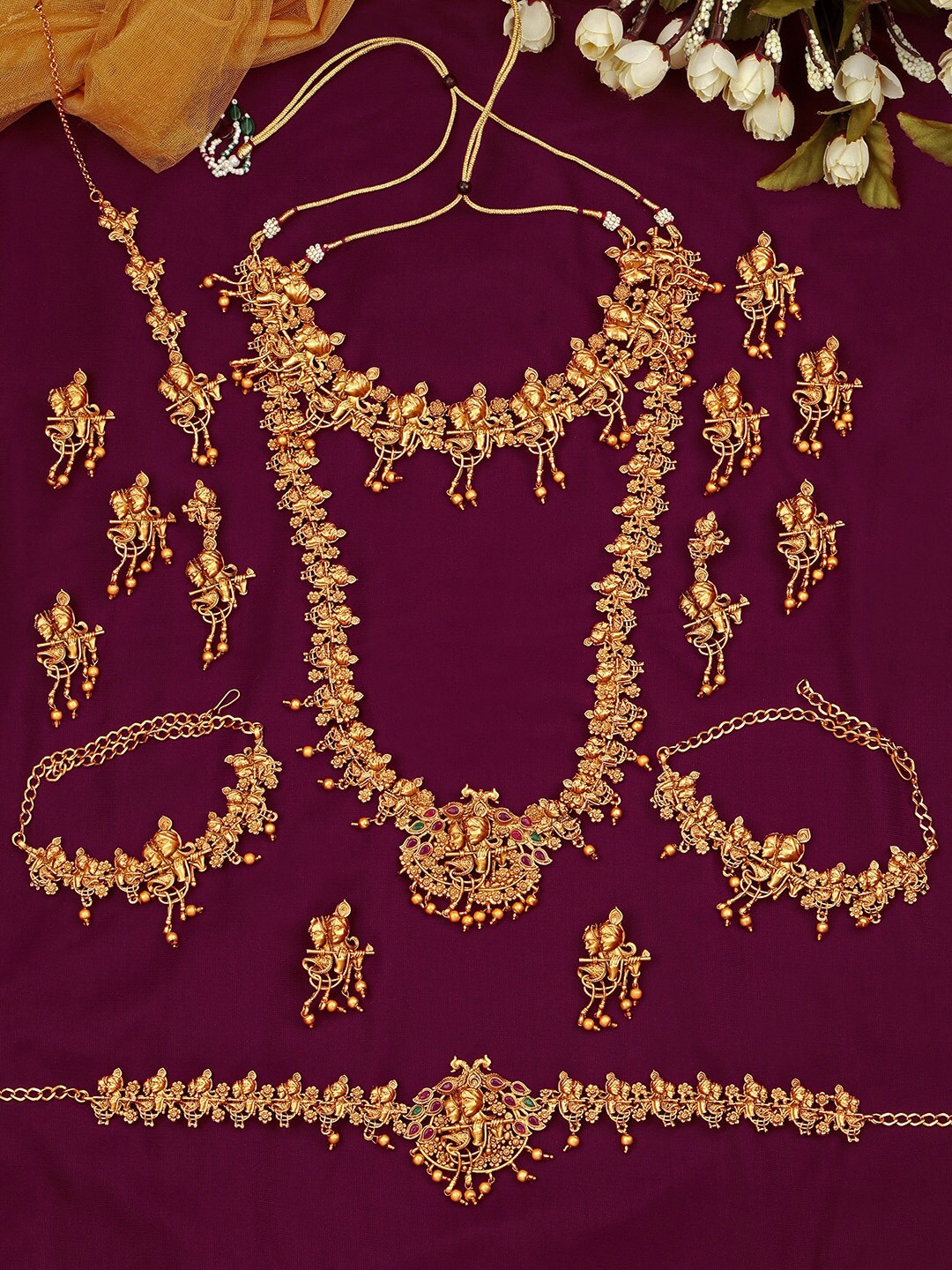 

AccessHer Gold-Plated Set of 17 Bridal Jewellery Set