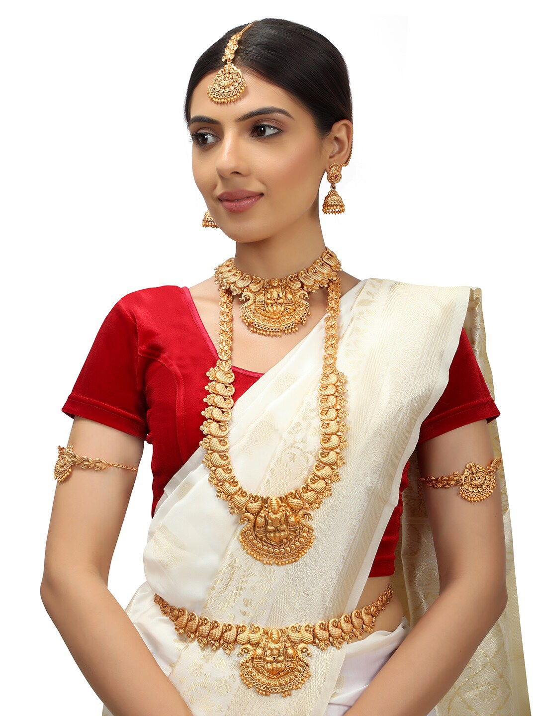 

AccessHer Set Of 17 Gold-Plated Stone-Studded & Beaded Jewellery Set