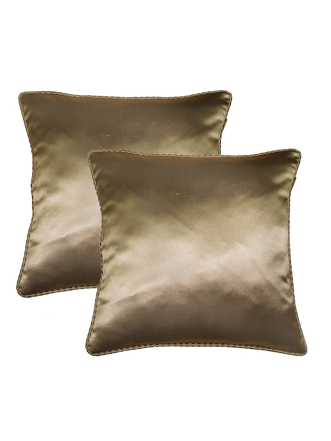 

Lushomes Brown Set of 2 Square Cushion Covers