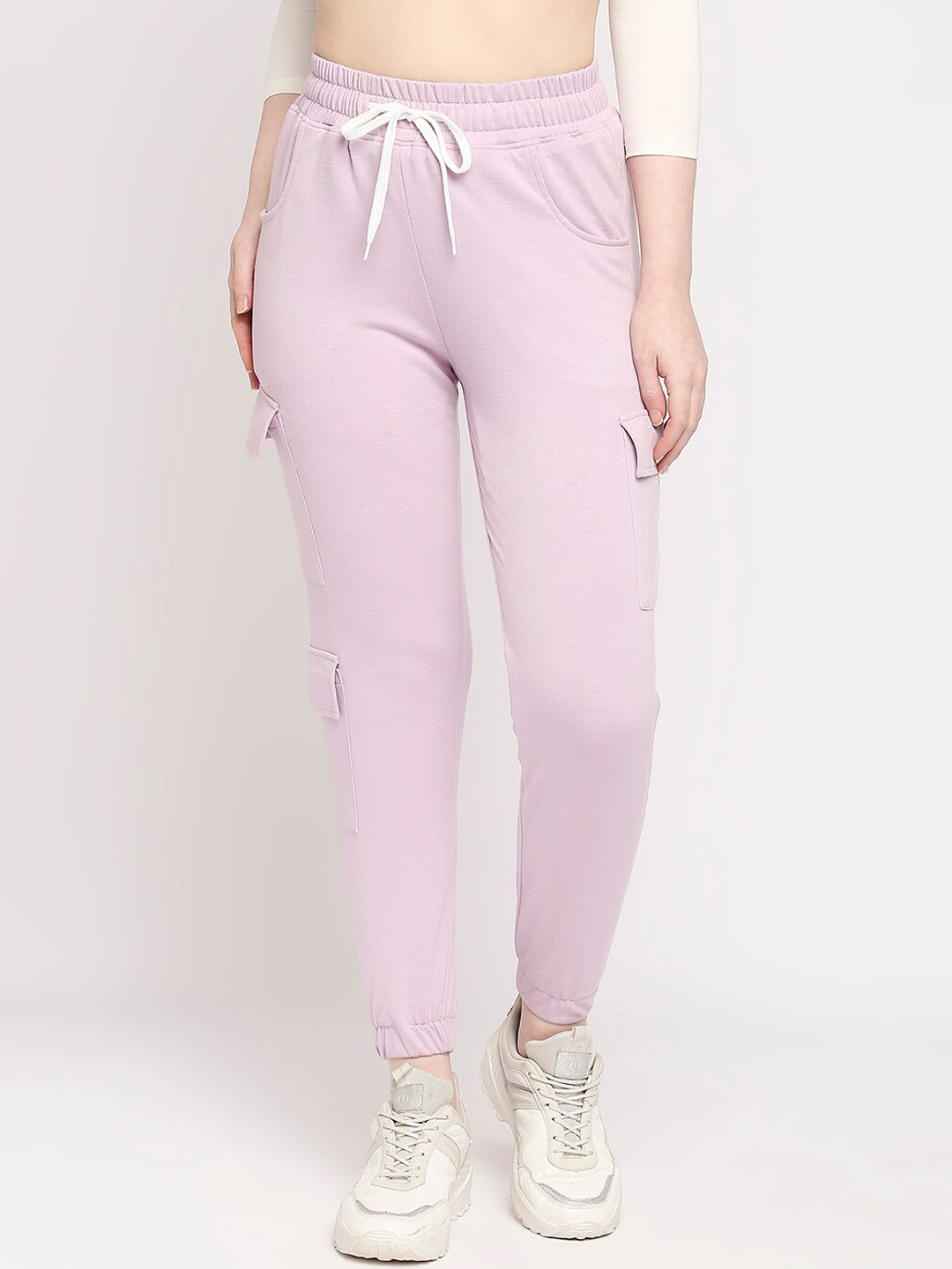 

Autumn Hues Women Purple Relaxed Straight Leg Joggers Trousers