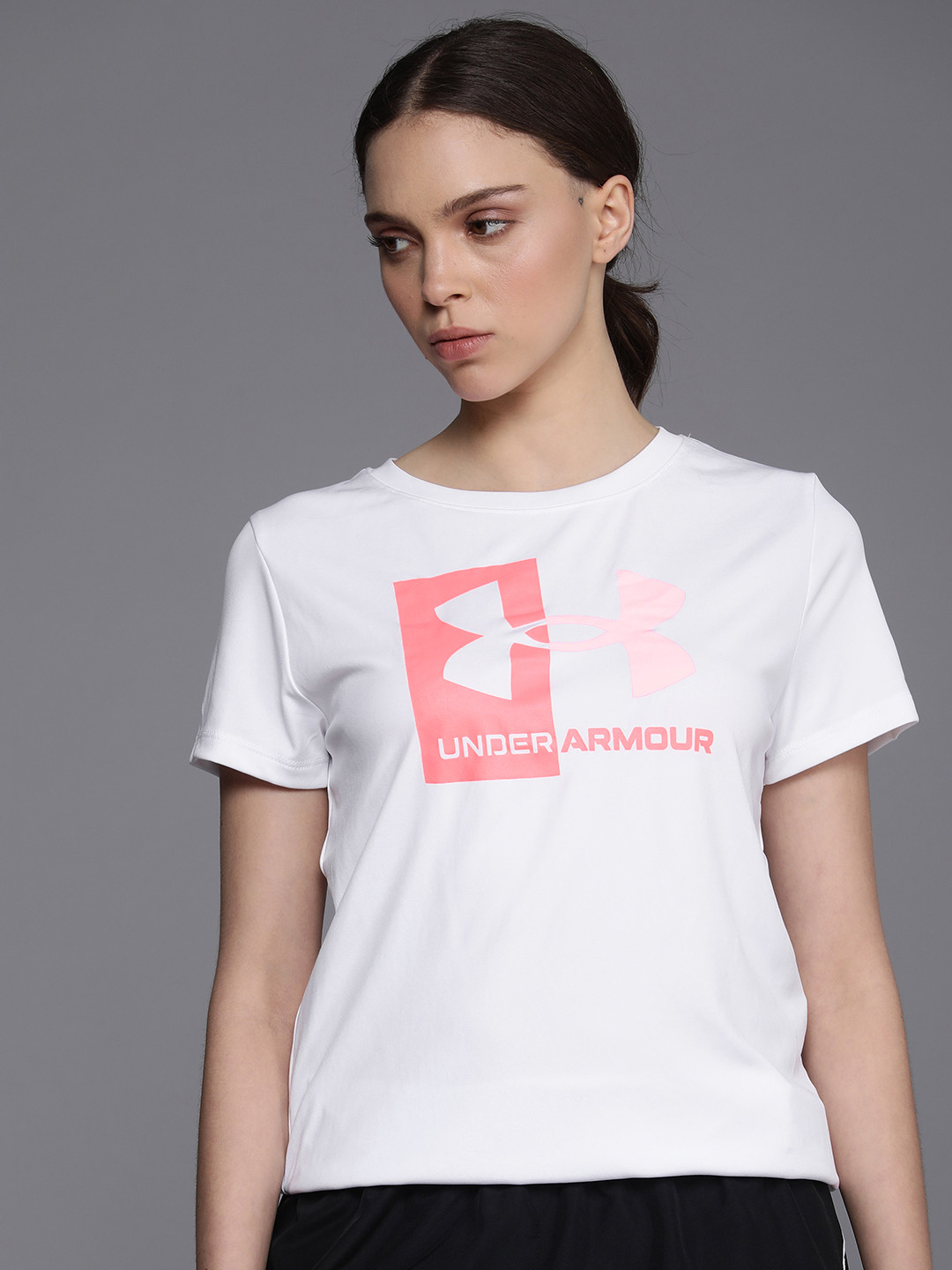 

UNDER ARMOUR Women White Brand Logo Oversized T-shirt