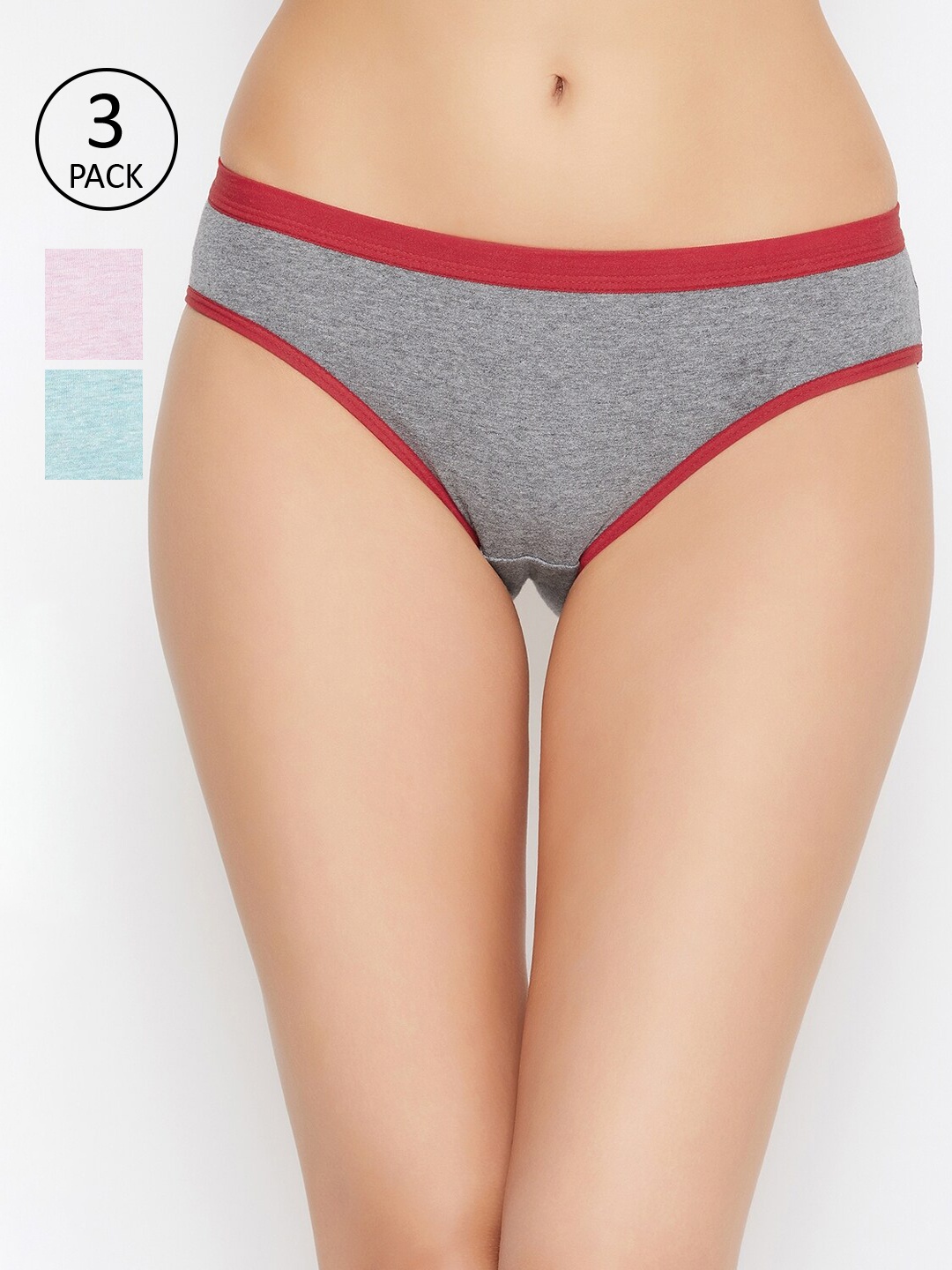 

ALIZA Women Pack Of 3 Hipster Briefs, Grey