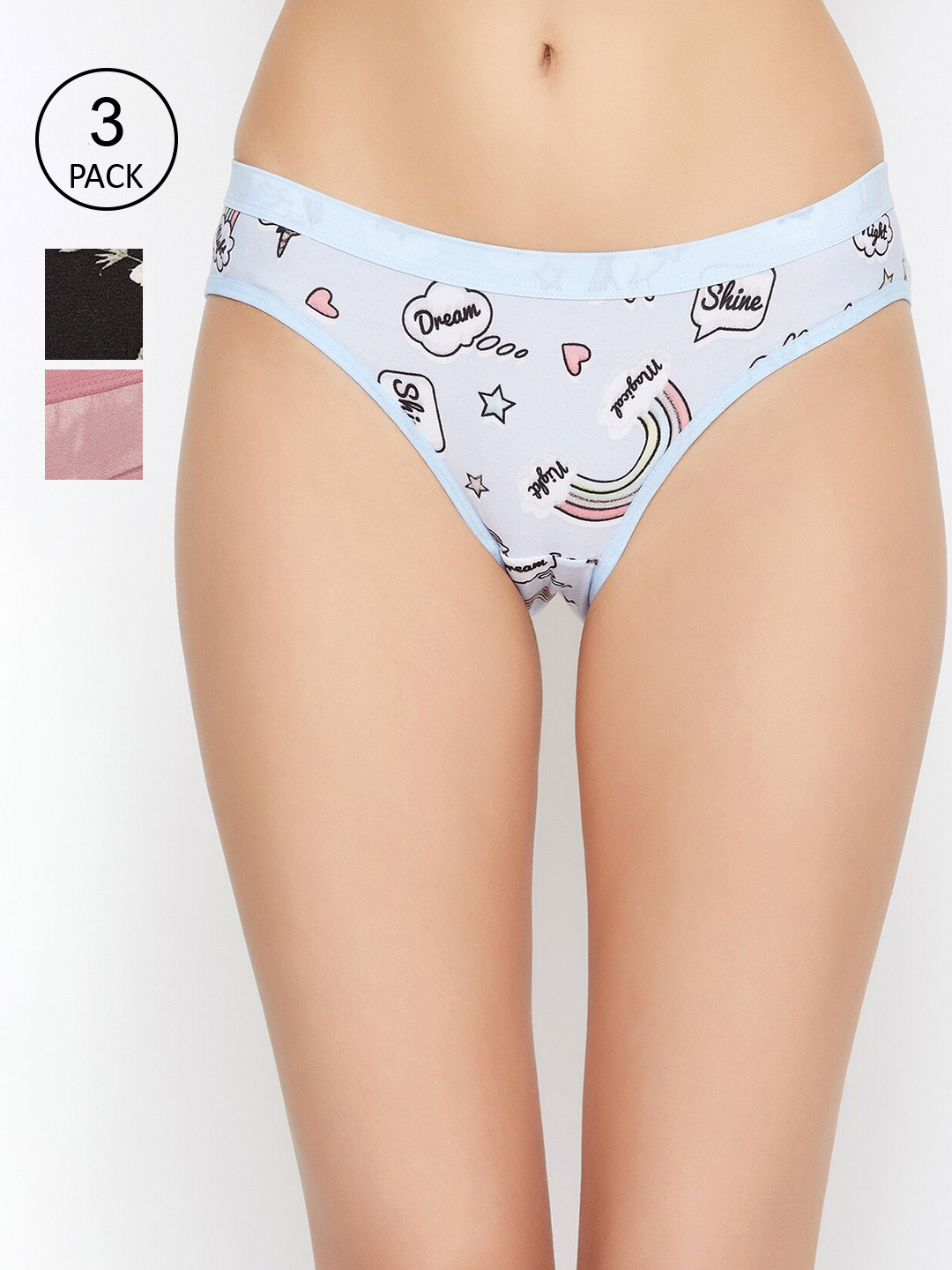 

ALIZA Women Pack of 3 Hipster Briefs S.B.P, Multi