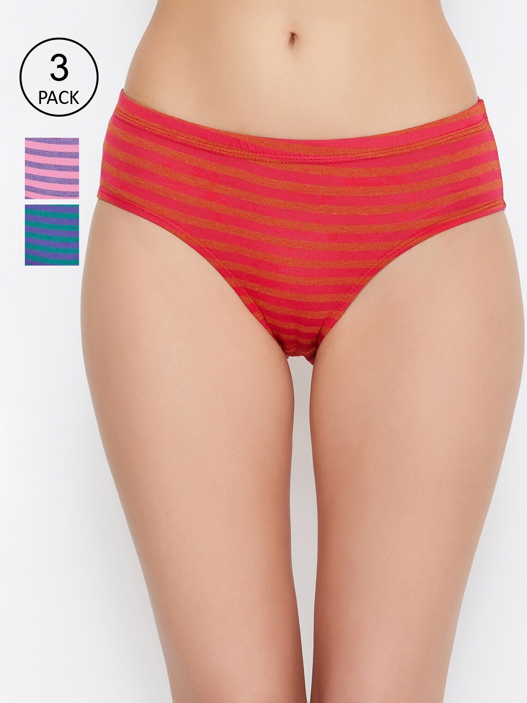 

ALIZA Women Pack of 3 Solid Cotton Briefs, Red