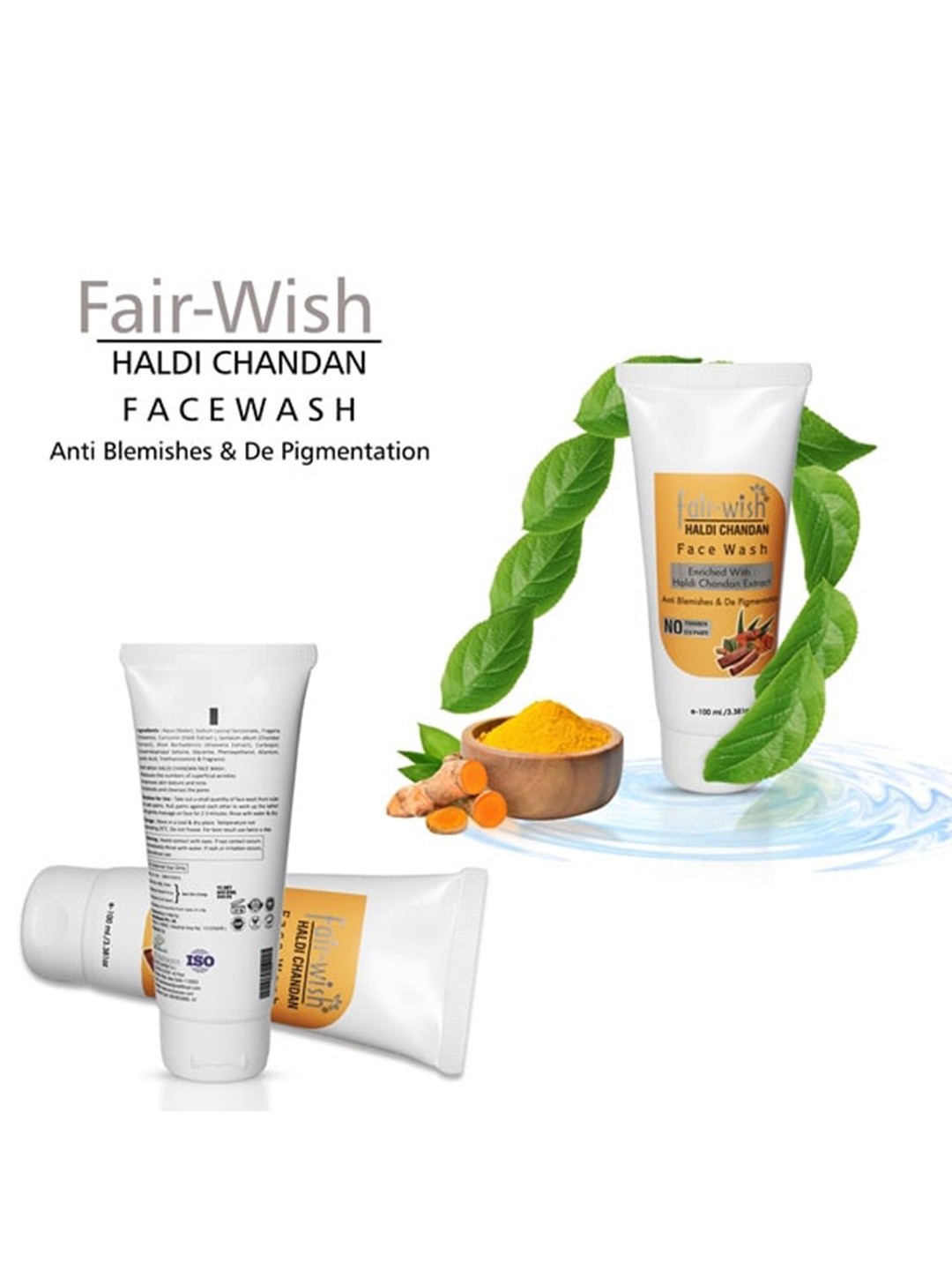 

Fair Wish Set of Haldi Chandan Face Wash 100 ml & HD Instant Glow Cream 25 g, White