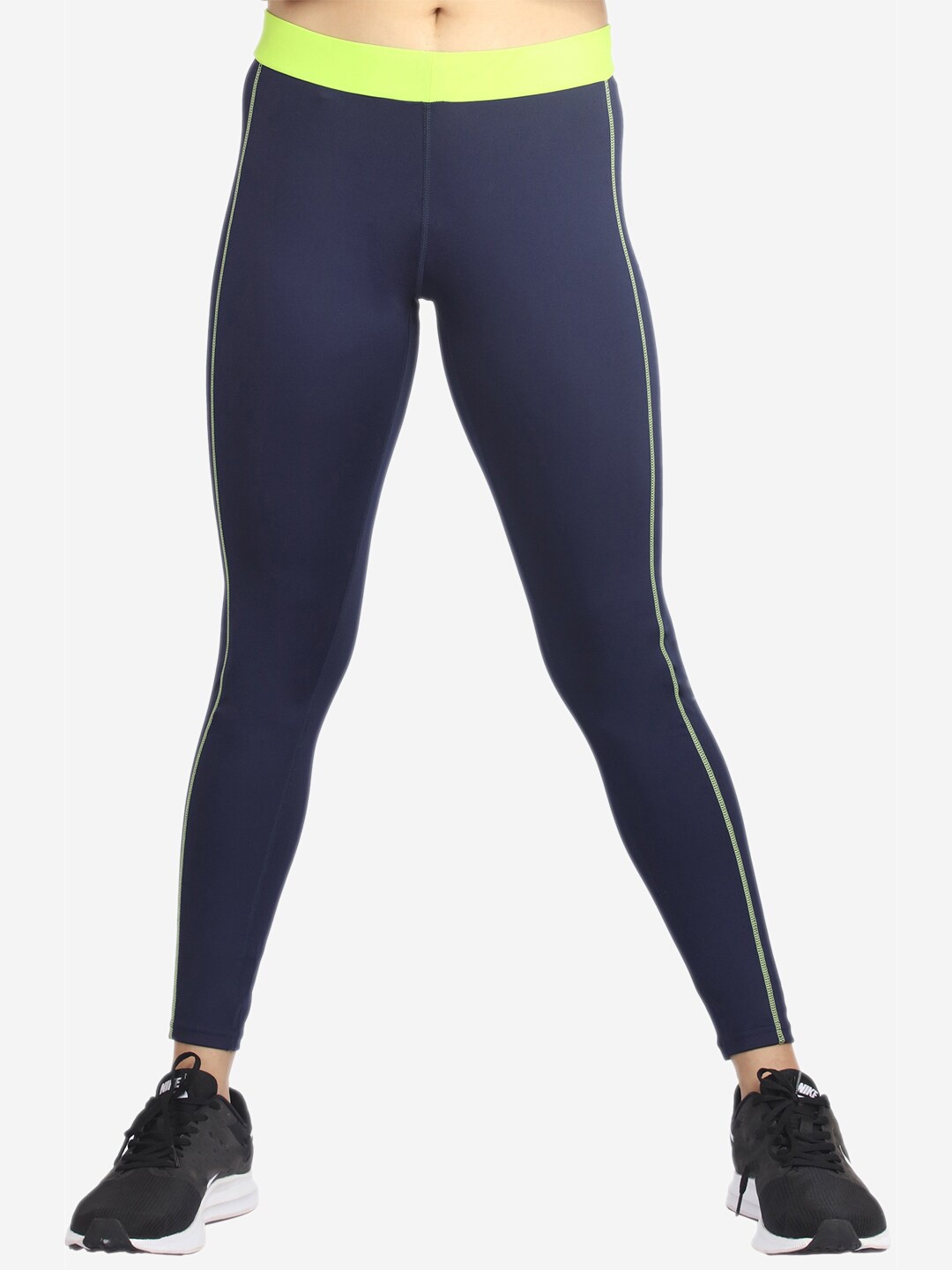 

VELOZ Women Navy Blue Solid Tights