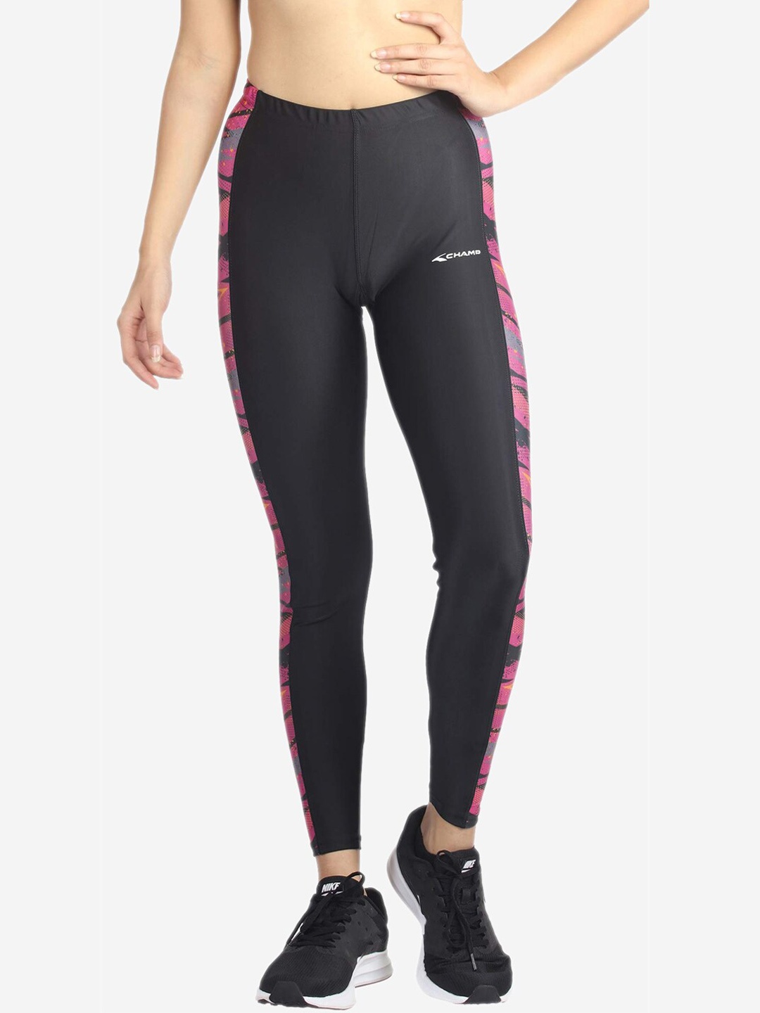 

VELOZ Black & Pink Sports Tights