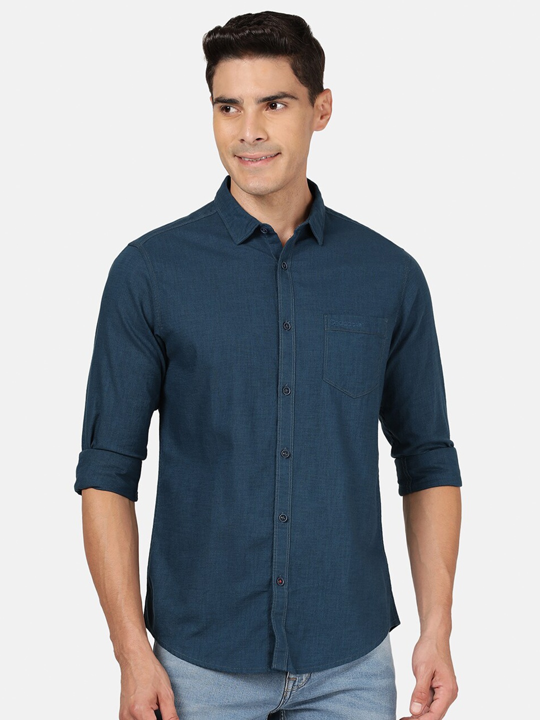 

Crocodile Men Navy Blue Classic Casual Shirt