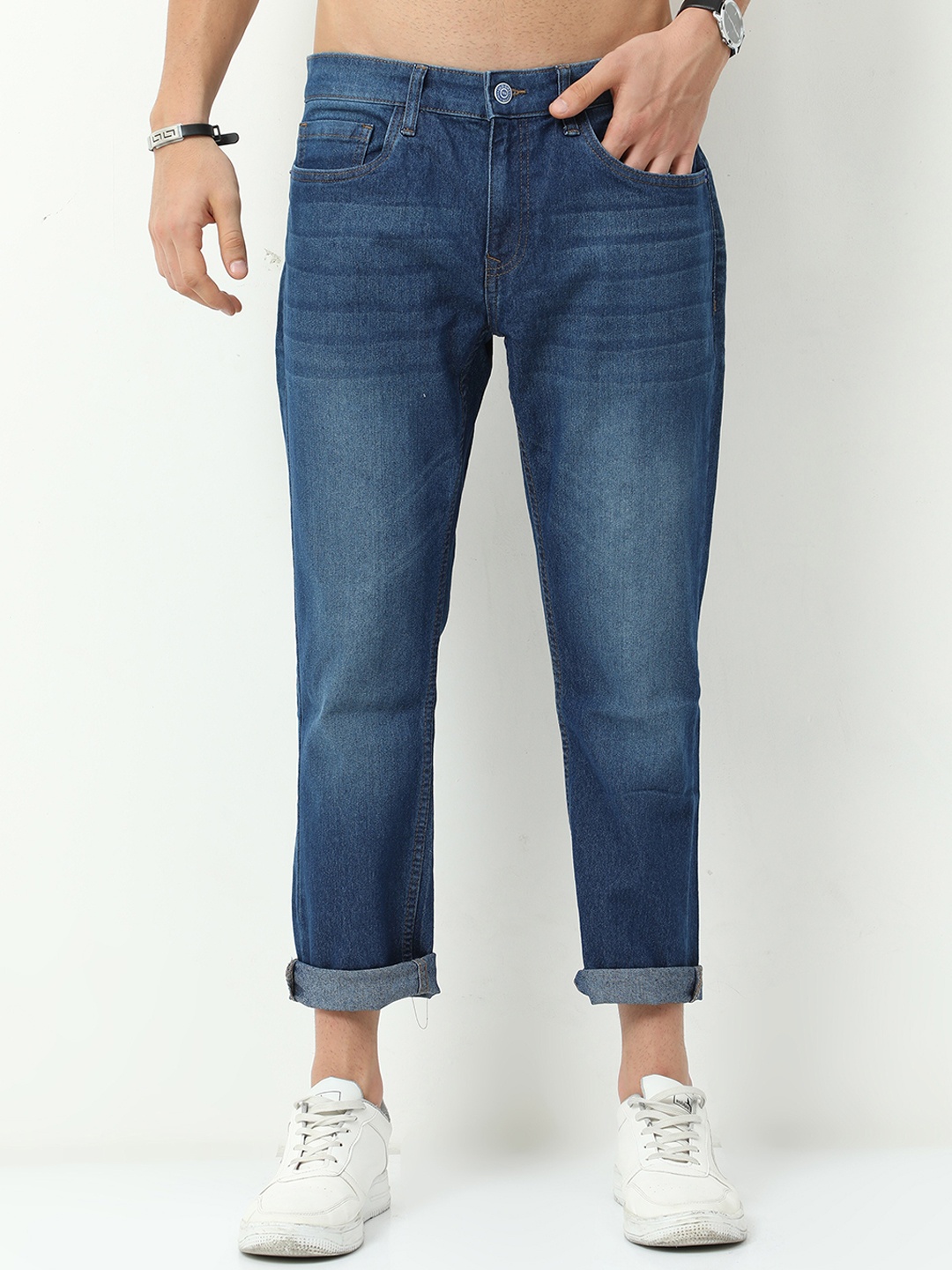 

Old Grey Men Blue Skinny Fit Light Fade Stretchable Jeans