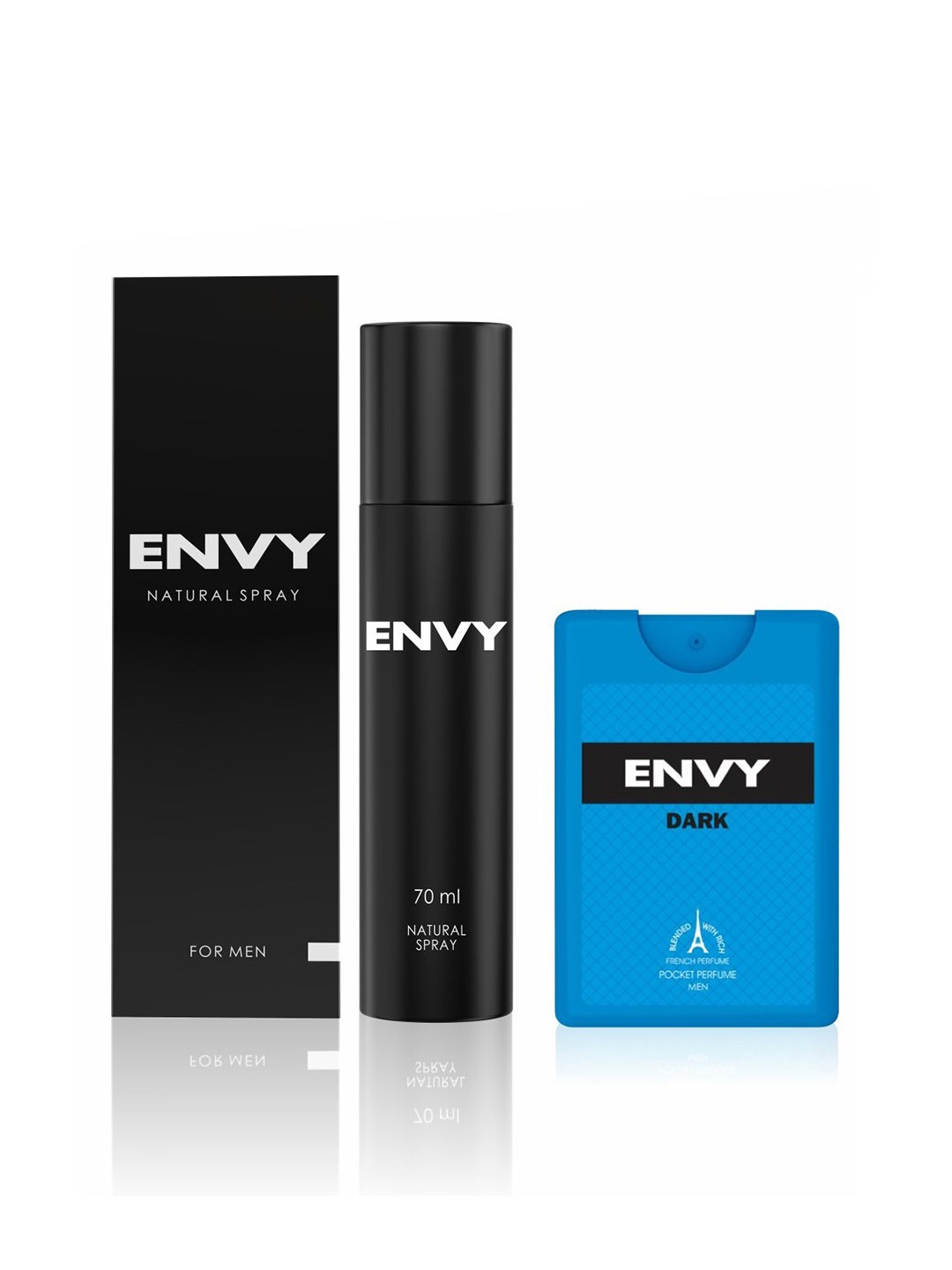 

Envy Men Set of Natural Spray 70 ml & Dark Pocket Perfume 18 ml, Black