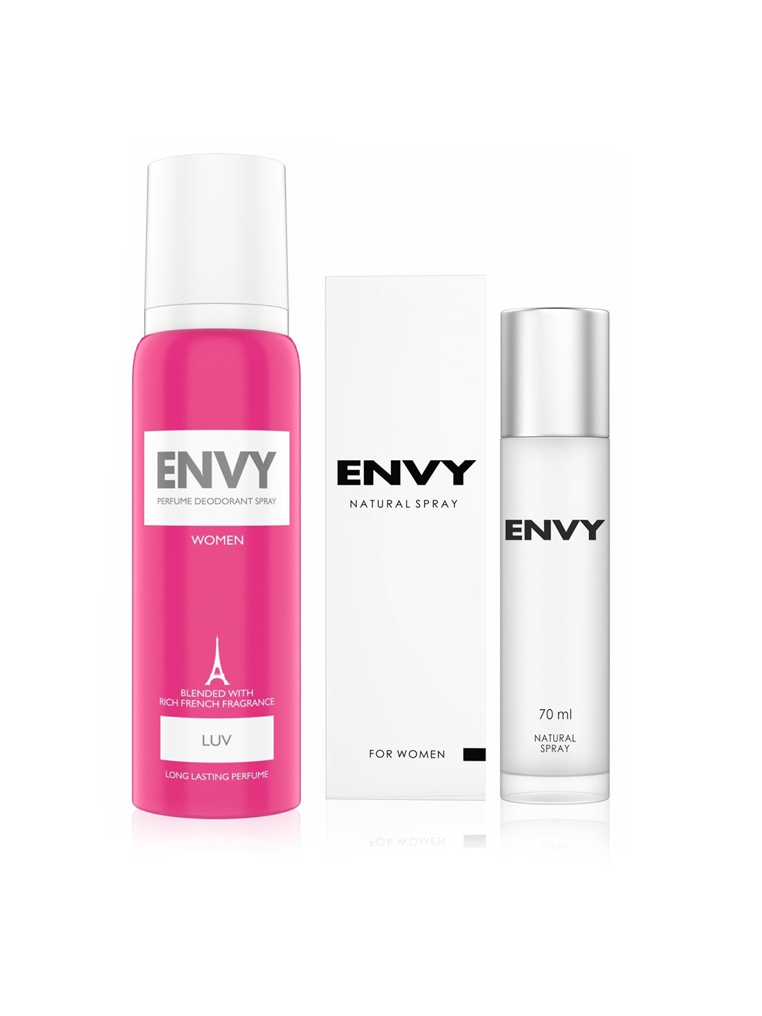 

Envy Women Set of Luv Deodorant Body Spray 120 ml & Natural Body Spray 70 ml, Pink