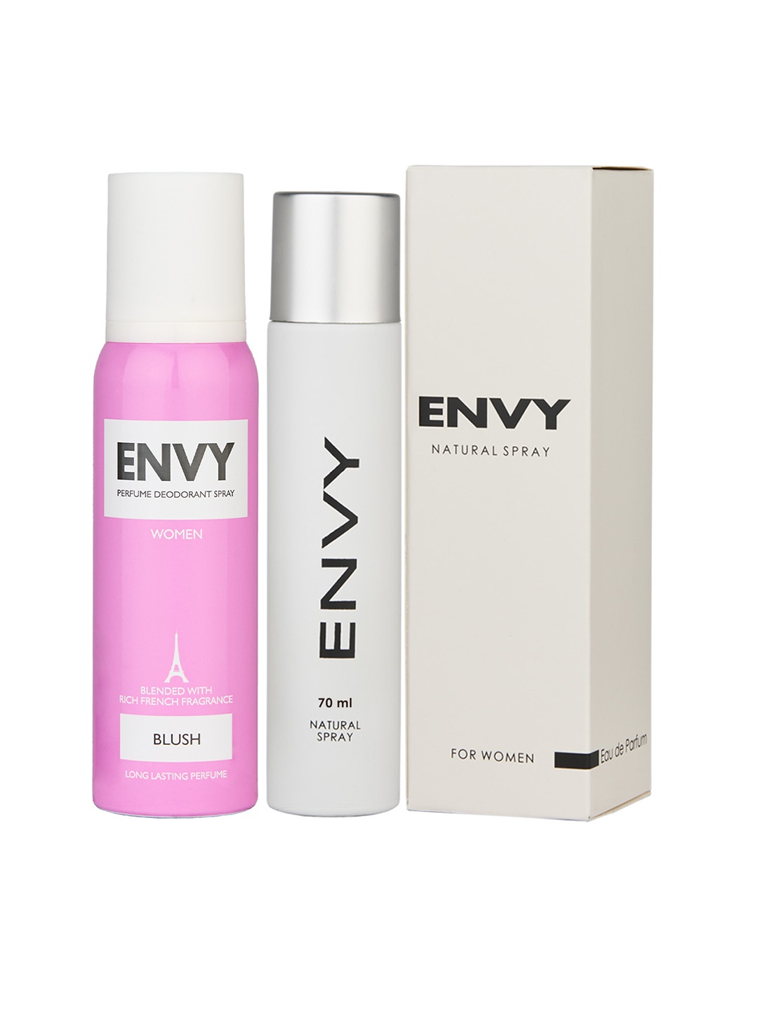 

Envy Women Set of Blush Deodorant 115g & Natural Spray 70 ml, White