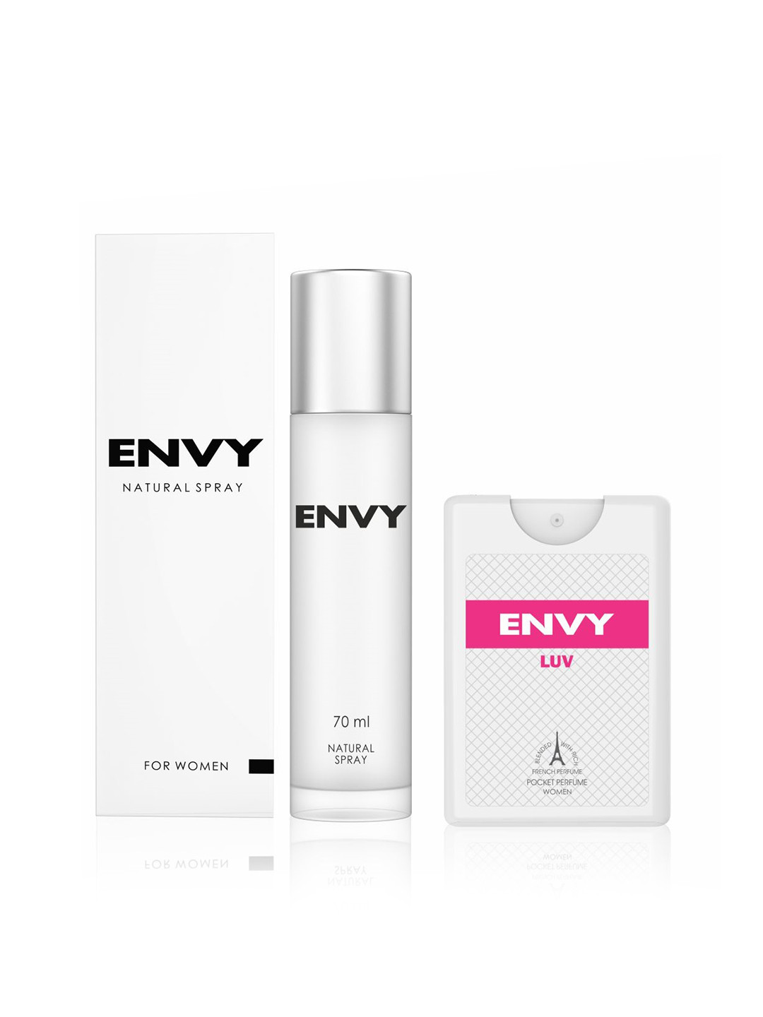 

Envy Women Set of Luv Pocket Perfume 18 ml & Natural Body Spray 70 ml, White