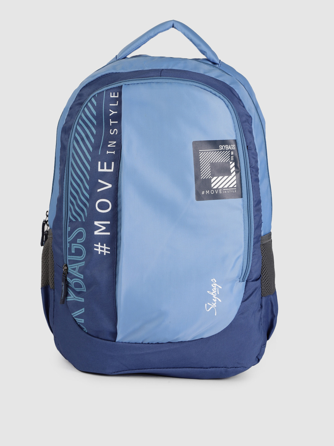 

Skybags Blue Typography Backpack