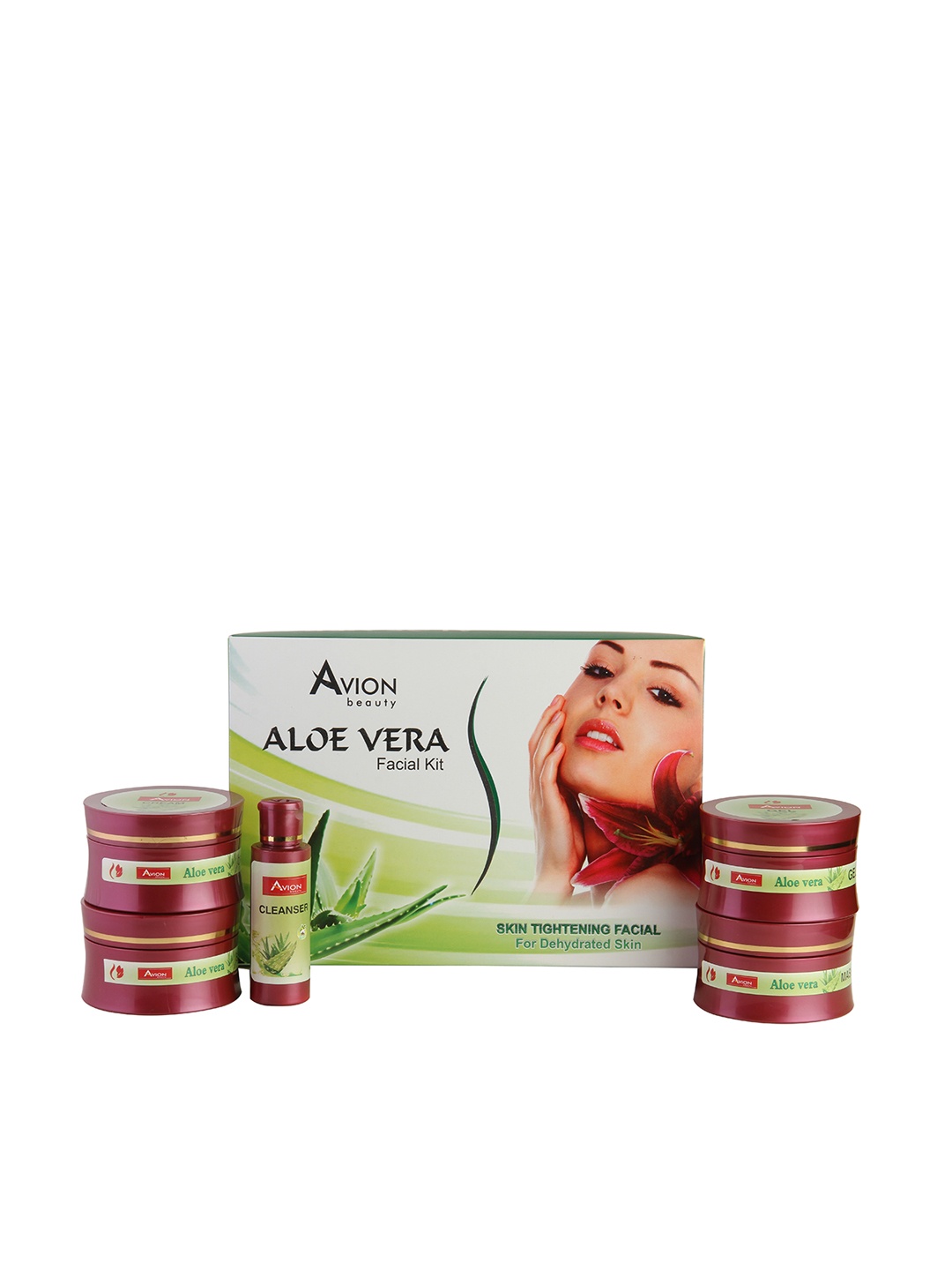 

AVION Skin Tightening Aloe Vera Facial Kit for Dehydrated Skin - 260 g, Green