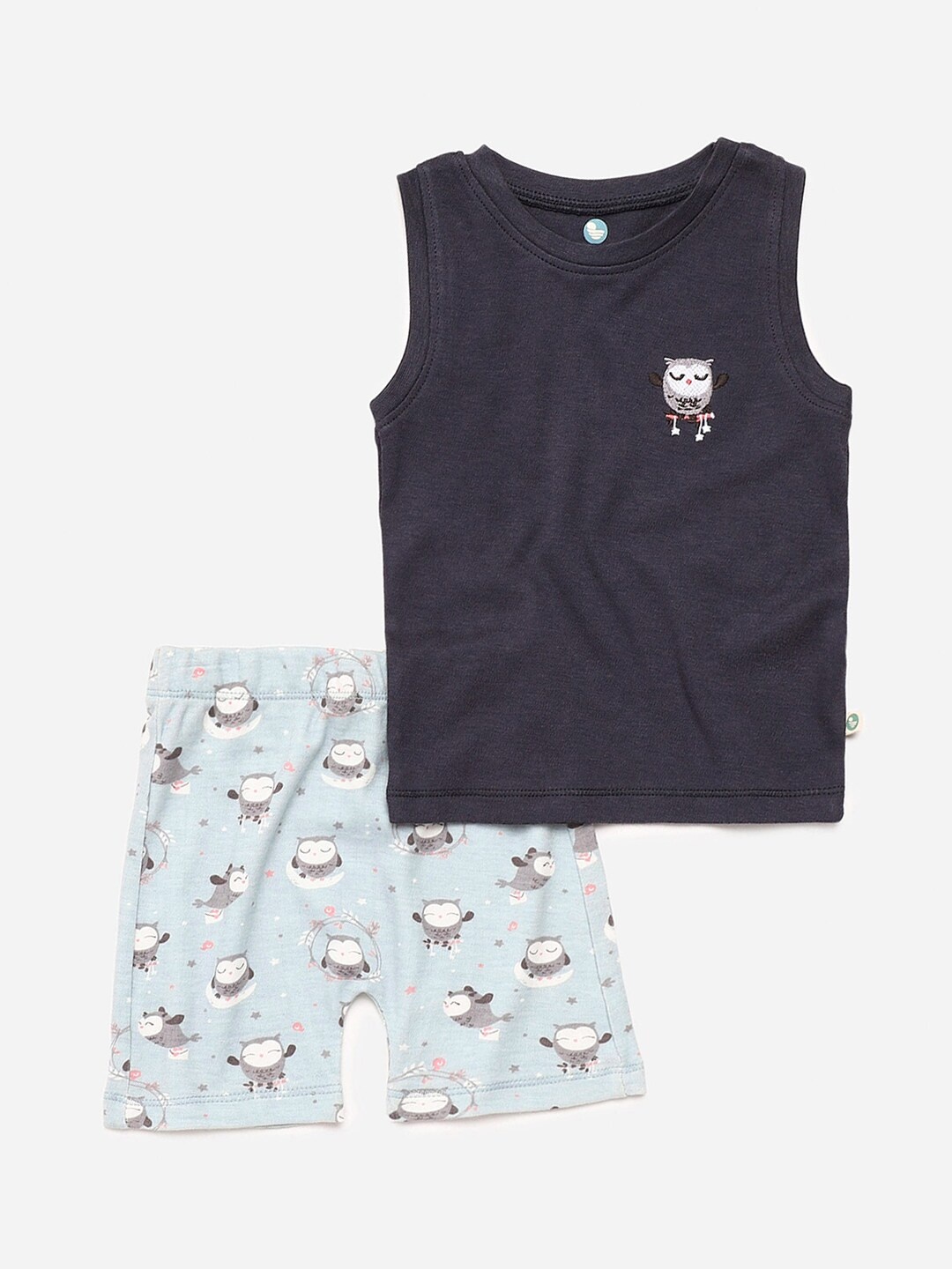 

cocoon care Kids Blue Printed Bamboo Sustainable T-shirt with Shorts