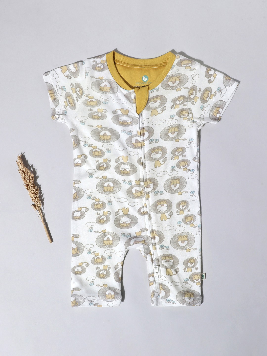 

cocoon care Infants Yellow & Black Printed Rompers