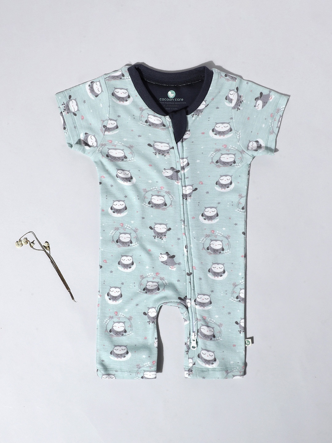 

cocoon care Infant Kids Grey Printed Rompers